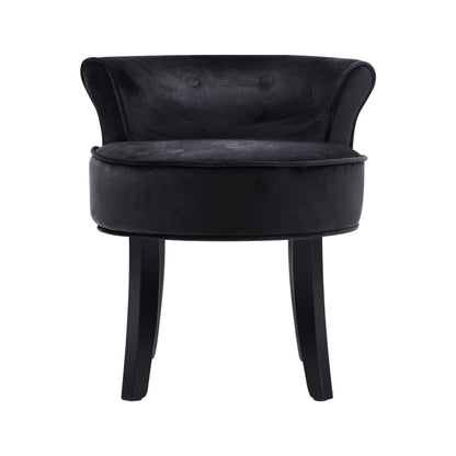 Artiss Velvet Vanity Stool Backrest Stools Dressing Table Chair Makeup Bedroom Black-Furniture &gt; Dining - Peroz Australia - Image - 4
