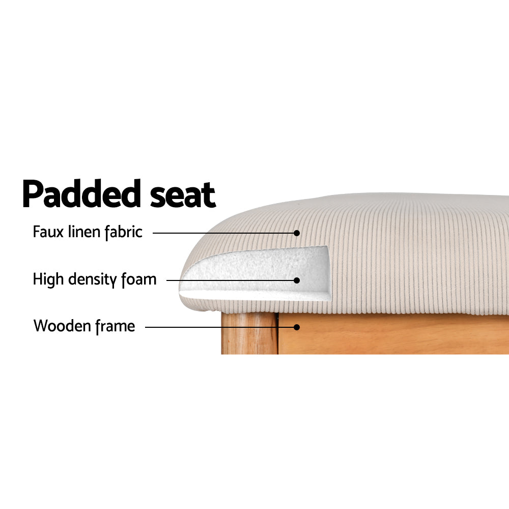 Artiss Dining Bench Upholstery Seat Stool Chair Cushion Furniture Oak 106cm-Furniture > Dining-PEROZ Accessories