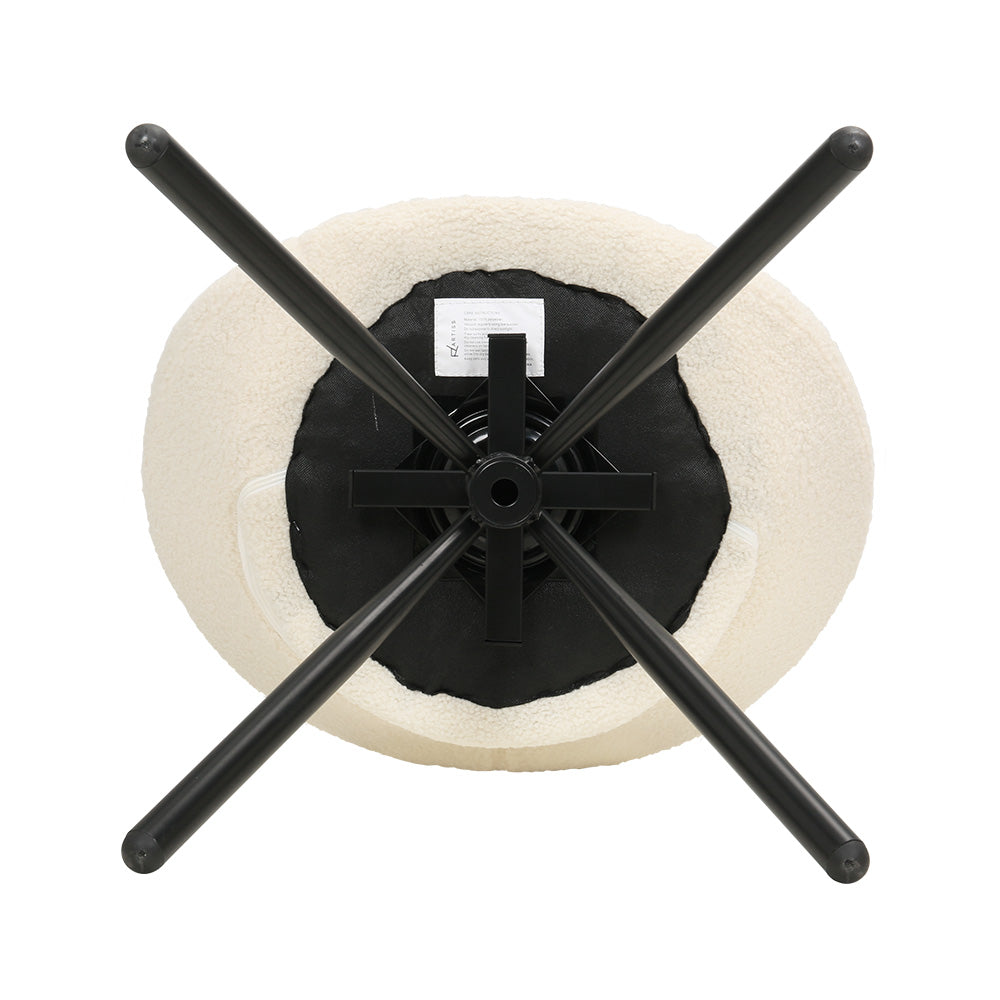 Artiss Dining Chairs Cafe Kitchen Chairs Swivel Base Beige Sherpa Set of 2-Furniture > Dining-PEROZ Accessories