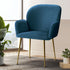 Artiss Set of 2 Kynsee Dining Chairs Armchair Cafe Chair Upholstered Velvet Blue-Dining Chairs - Peroz Australia - Image - 1