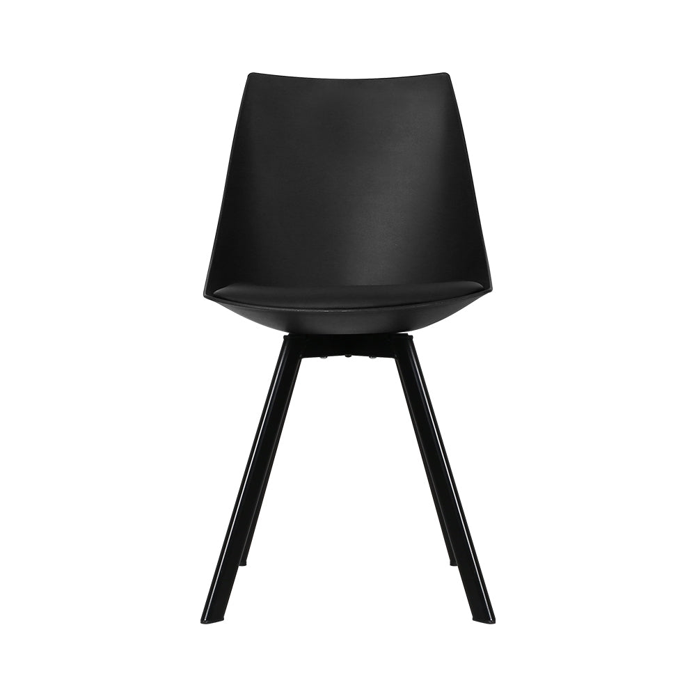 Artiss Set of 2 Lylette Dining Chairs Cafe Chairs PU Leather Padded Seat Black-Dining Chairs - Peroz Australia - Image - 6