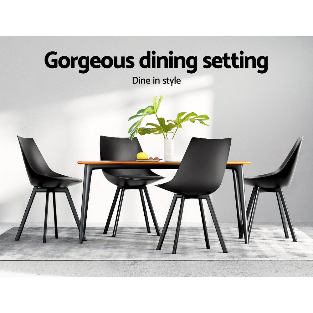 Artiss Set of 2 Lylette Dining Chairs Cafe Chairs PU Leather Padded Seat Black-Dining Chairs - Peroz Australia - Image - 12