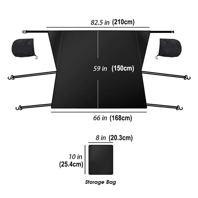 Anypack Car Front Windshield Cover Sun Shade Snow Car Cover Sunshield Dust Waterproof Protection Outdoor Exterior Protector-Car Accessories-PEROZ Accessories