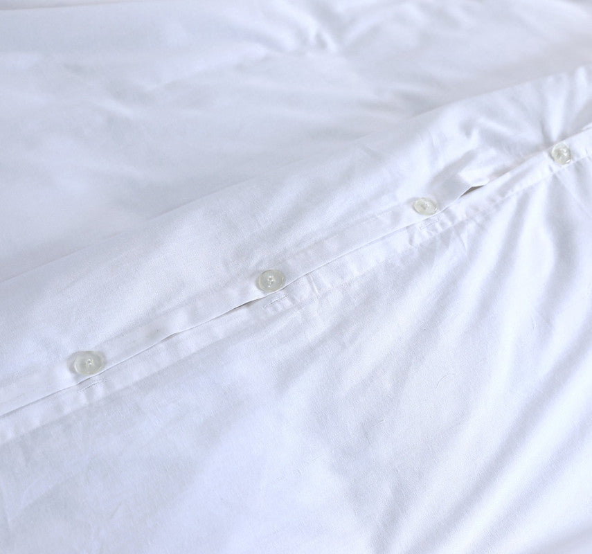 Elan Linen 100% Egyptian Cotton Vintage Washed 500TC White King Single Quilt Cover Set-Home & Garden > Bedding-PEROZ Accessories