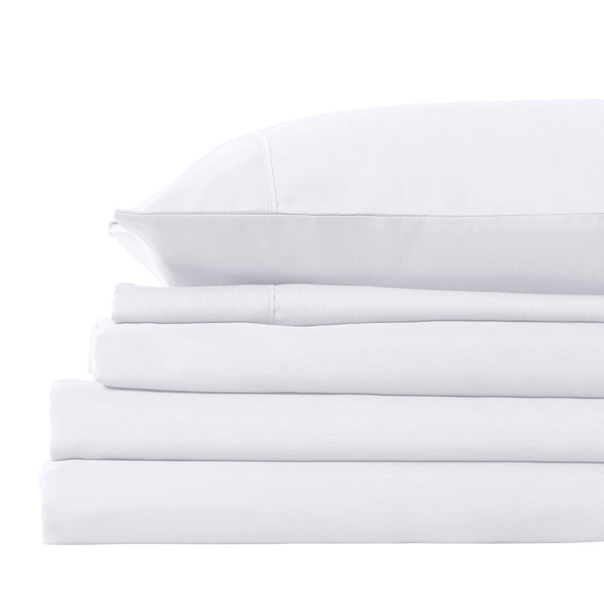 Royal Comfort 2000TC 3 Piece Fitted Sheet and Pillowcase Set Bamboo Cooling - Queen - White-Bed Sheets-PEROZ Accessories