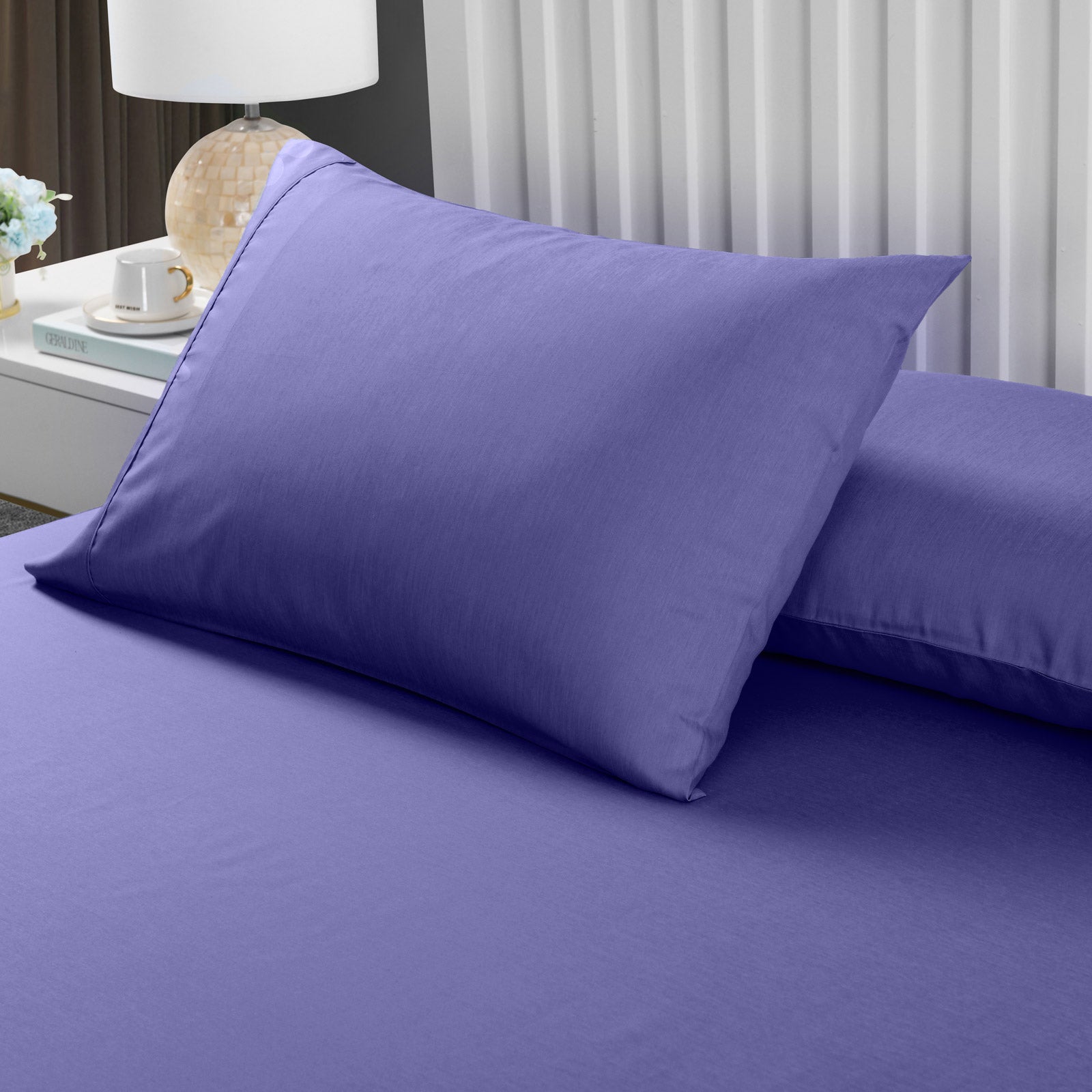 Royal Comfort 2000TC 3 Piece Fitted Sheet and Pillowcase Set Bamboo Cooling - King - Royal Blue-Home & Garden > Bedding-PEROZ Accessories