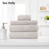 Royal Comfort 4 Piece Cotton Bamboo Towel Set 450GSM Luxurious Absorbent Plush - Sea Holly-Towels-PEROZ Accessories