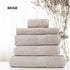 Royal Comfort 5 Piece Cotton Bamboo Towel Set 450GSM Luxurious Absorbent Plush - Beige-Towels-PEROZ Accessories