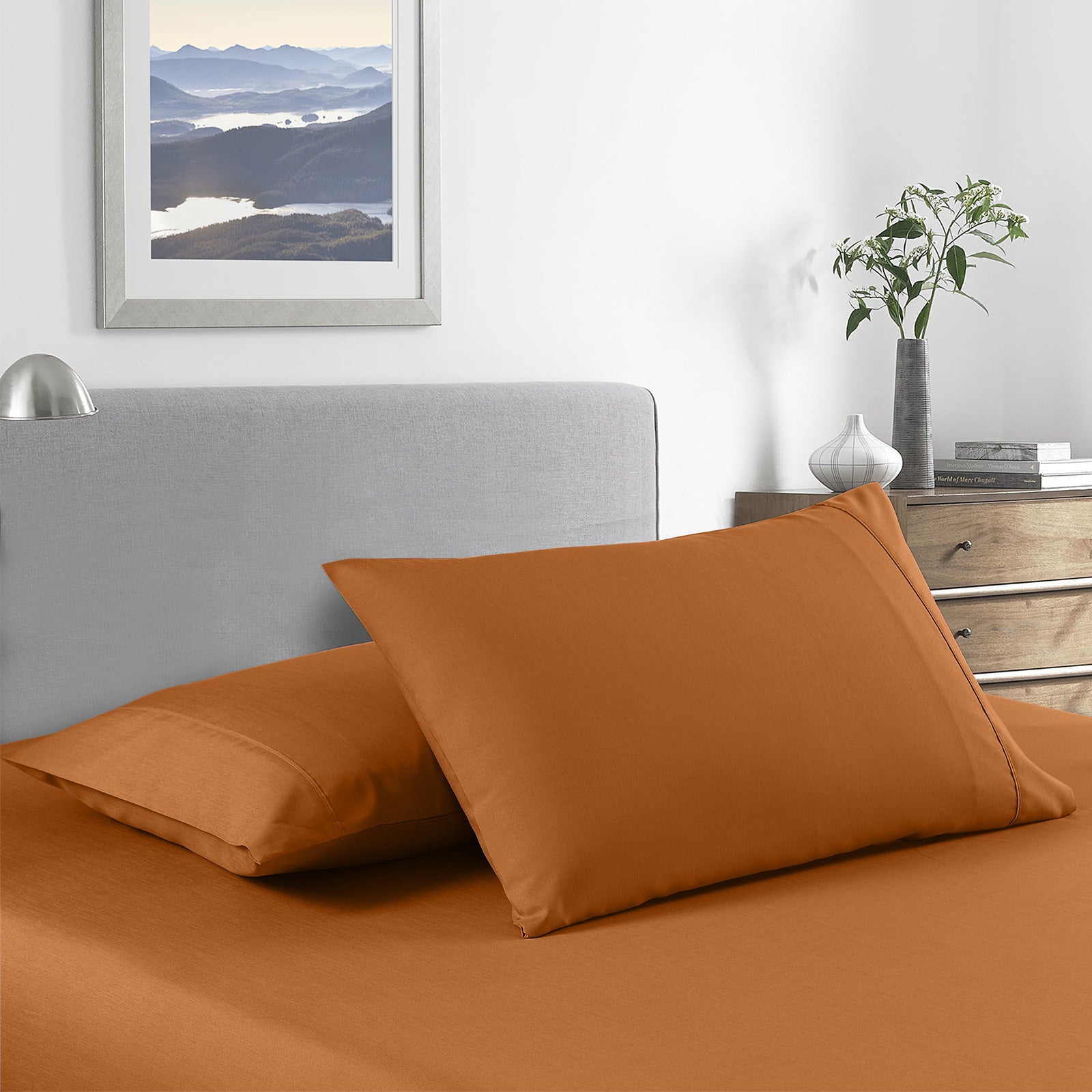 Royal Comfort 2000 Thread Count Bamboo Cooling Sheet Set Ultra Soft Bedding - King - Rust-Bed Sheets-PEROZ Accessories