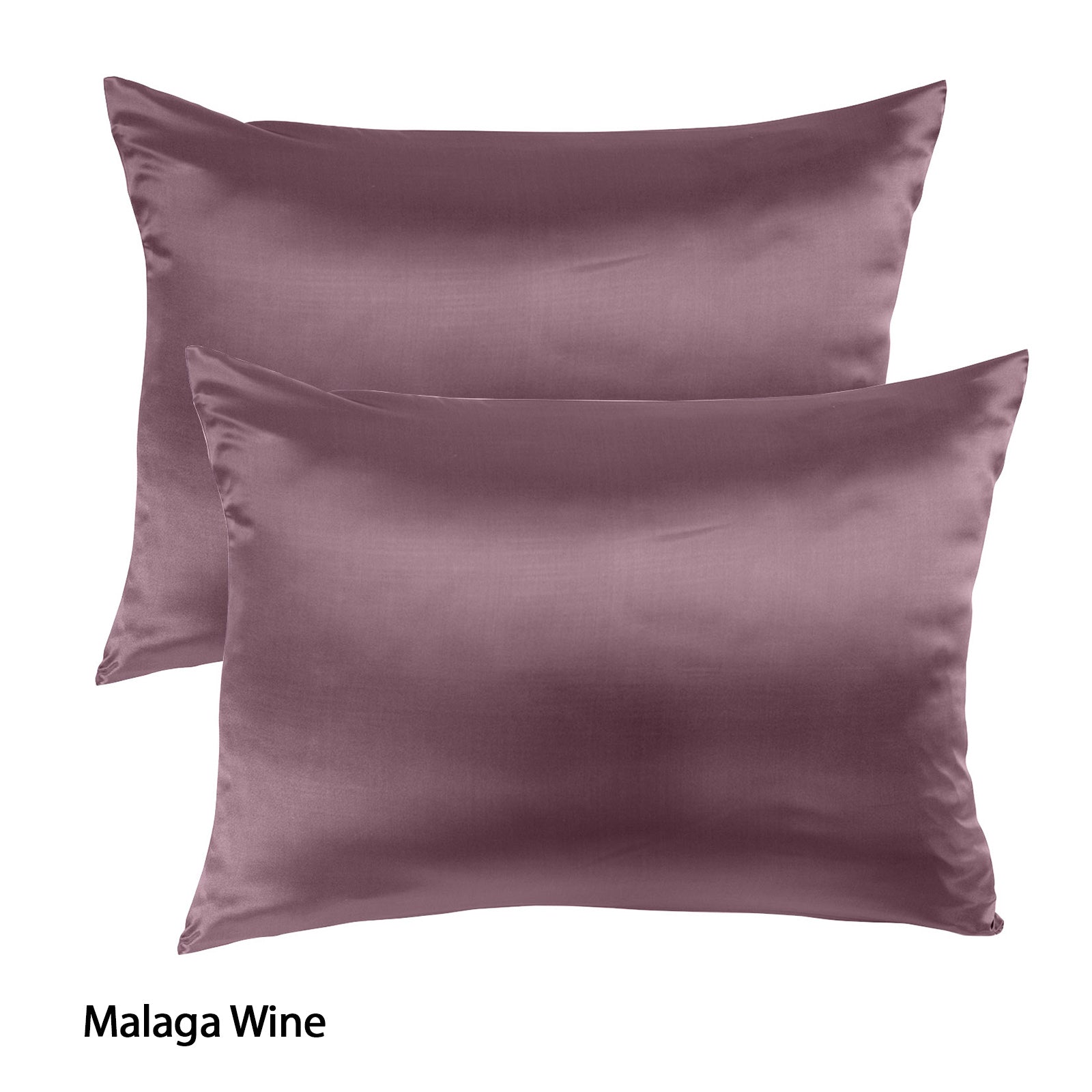 Royal Comfort Mulberry Soft Silk Hypoallergenic Pillowcase Twin Pack 51 x 76cm - Malaga Wine-Pillowcases-PEROZ Accessories