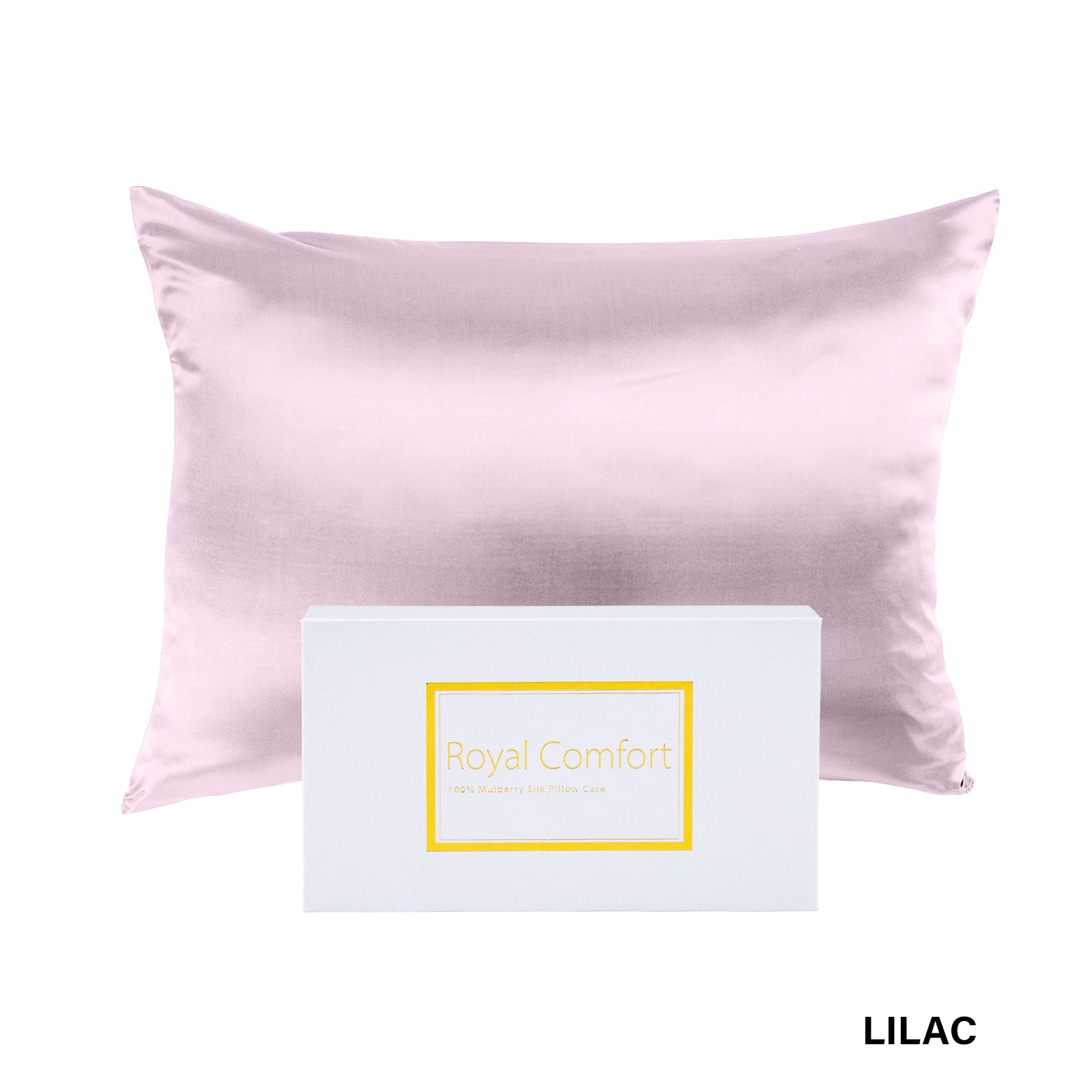Royal Comfort Pure Silk Pillow Case 100% Mulberry Silk Hypoallergenic Pillowcase - Lilac-Pillowcases-PEROZ Accessories
