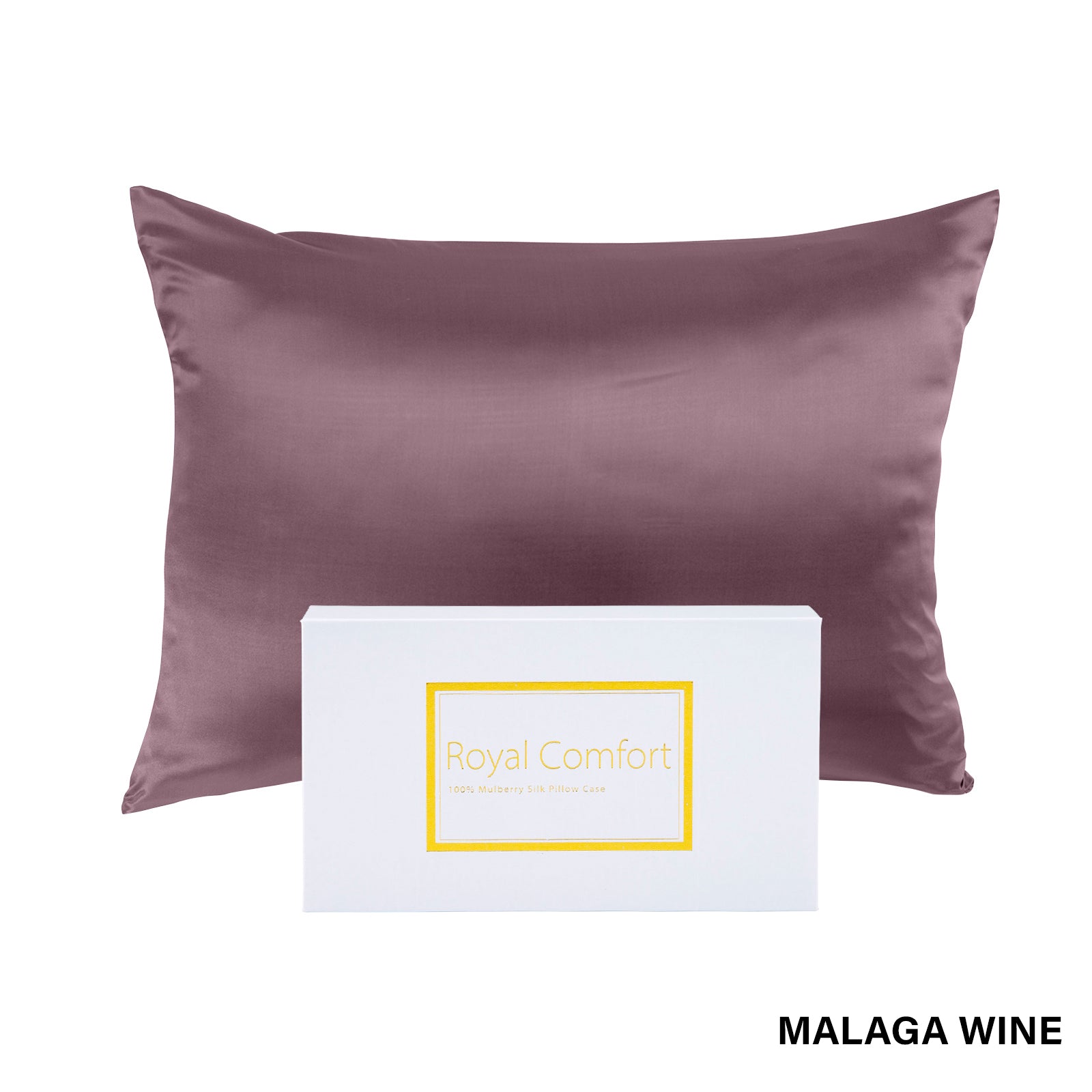 Royal Comfort Pure Silk Pillow Case 100% Mulberry Silk Hypoallergenic Pillowcase - Malaga Wine-Pillowcases-PEROZ Accessories