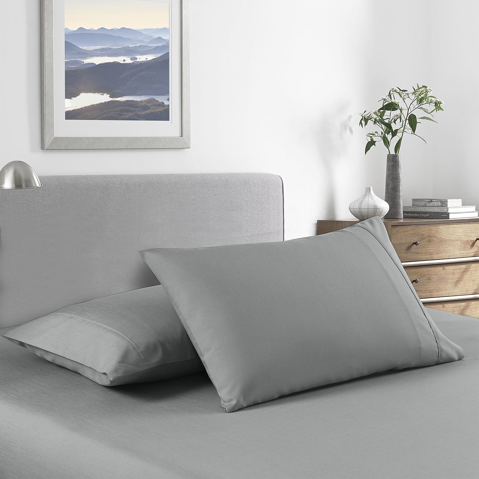 Royal Comfort 2000 Thread Count Bamboo Cooling Sheet Set Ultra Soft Bedding - King - Mid Grey-Bed Sheets-PEROZ Accessories