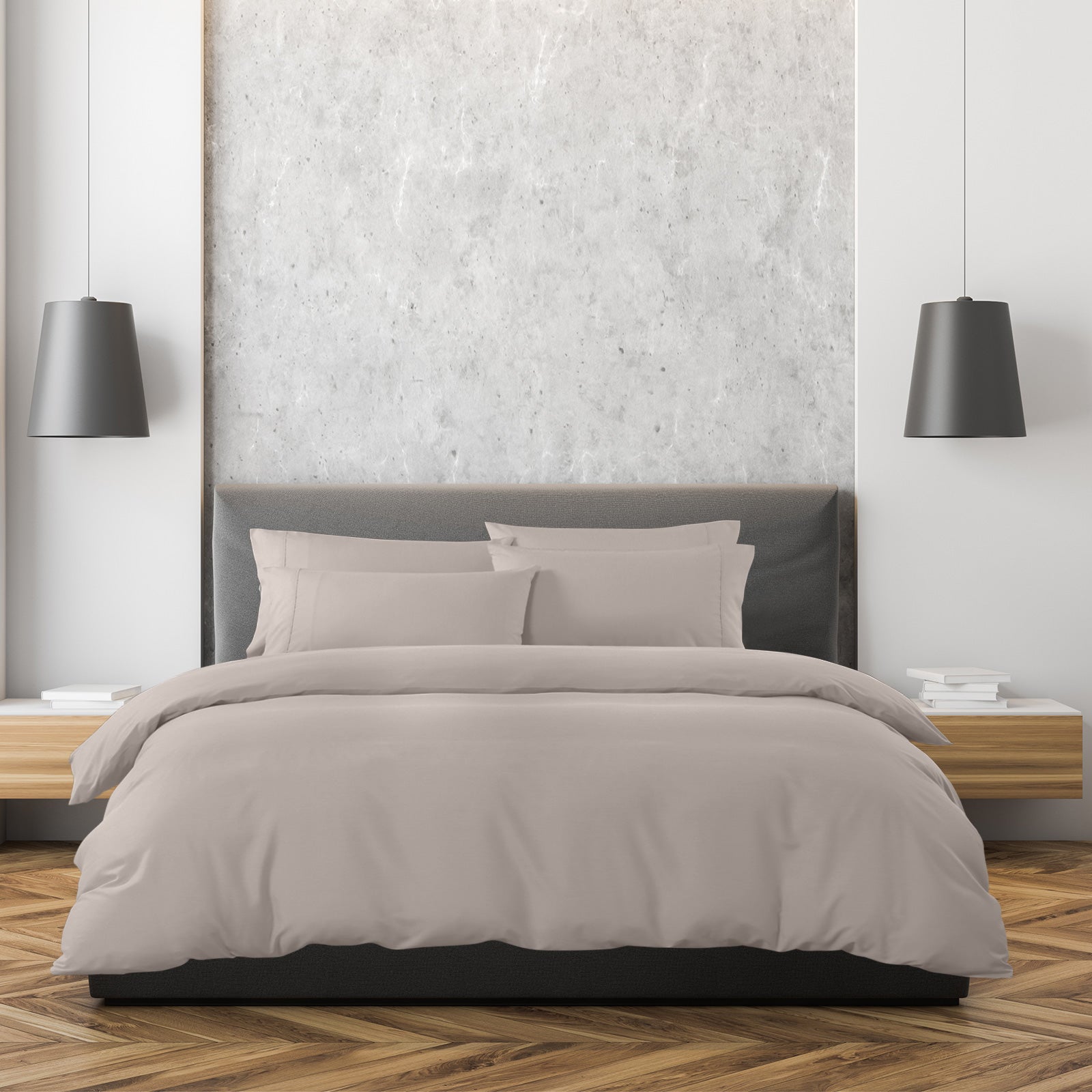 Royal Comfort 1500 Thread Count 6 Piece Cotton Rich Bedroom Collection Set - Queen - Stone-Home & Garden > Bedding-PEROZ Accessories