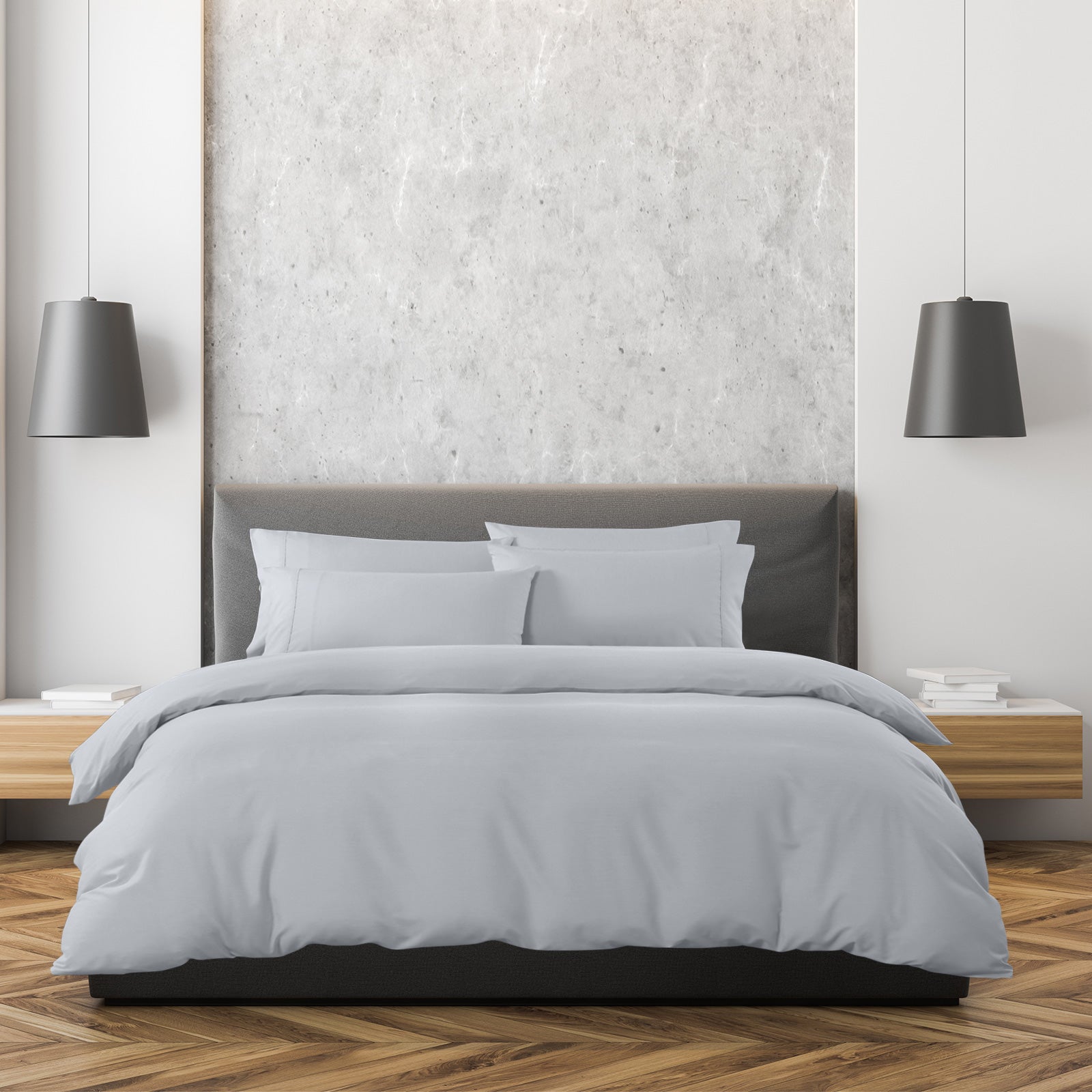 Royal Comfort 1500 Thread Count 6 Piece Cotton Rich Bedroom Collection Set - King - Indigo-Home & Garden > Bedding-PEROZ Accessories