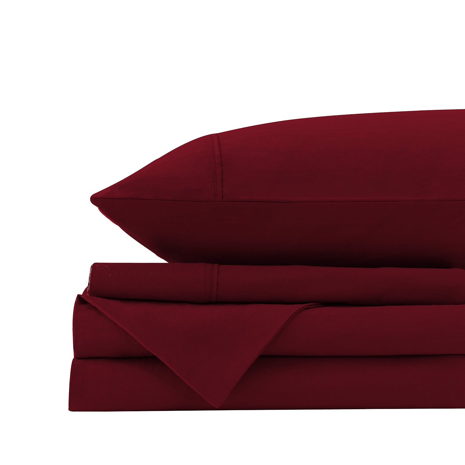 Royal Comfort Vintage Washed 100% Cotton Sheet Set Fitted Flat Sheet Pillowcases - Queen - Mulled Wine-Home & Garden > Bedding-PEROZ Accessories