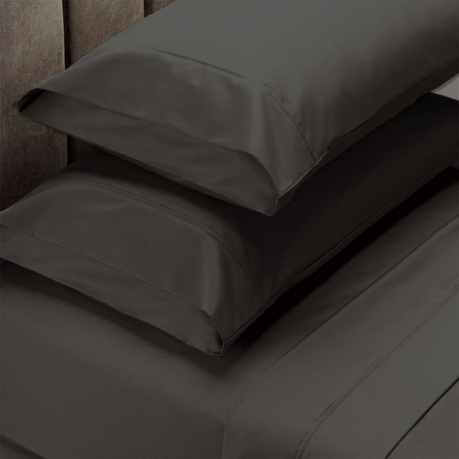 Royal Comfort 4 Piece 1500TC Sheet Set And Goose Feather Down Pillows 2 Pack Set - King - Dusk Grey-Home & Garden > Bedding-PEROZ Accessories
