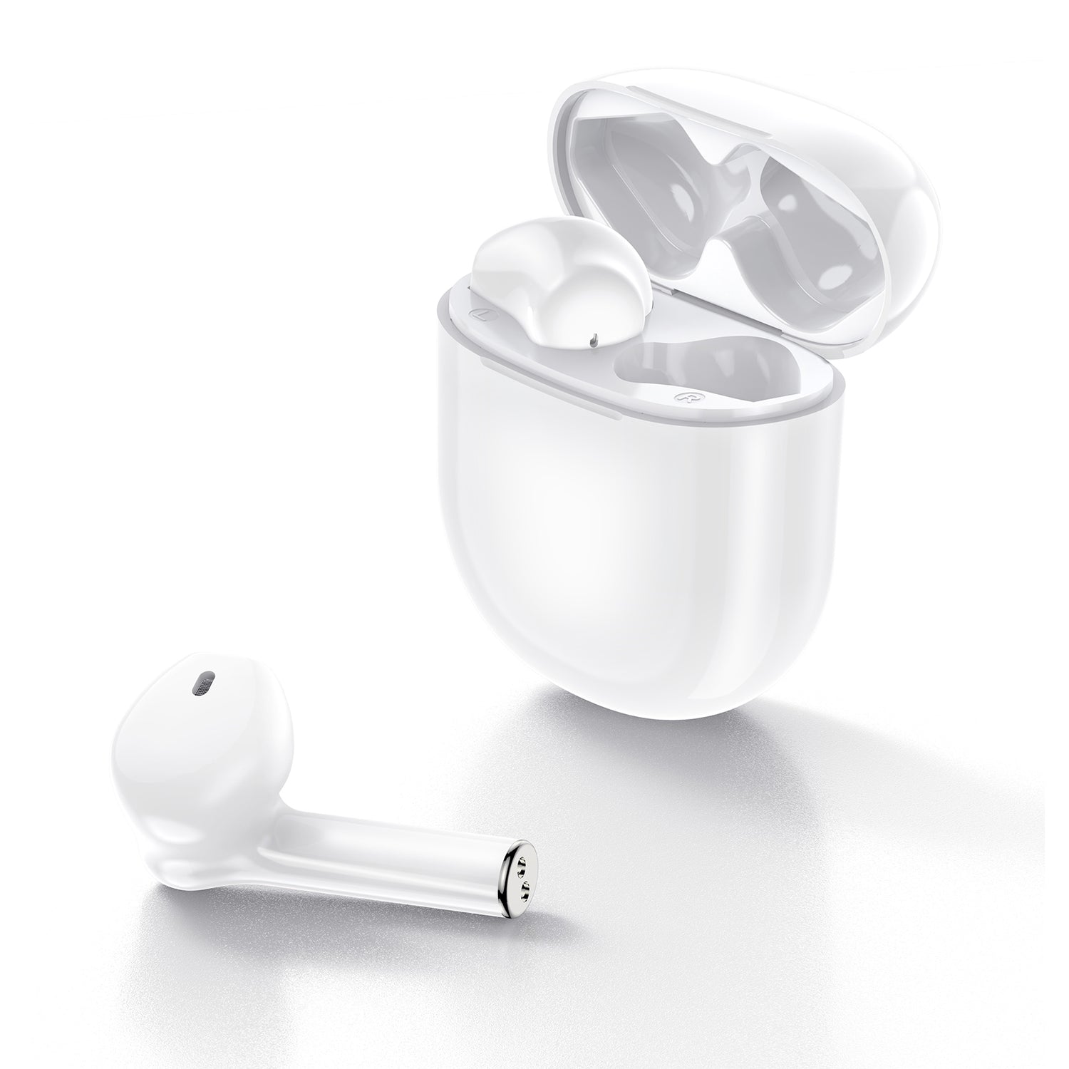 FitSmart Wireless Earbuds Earphones Bluetooth 5.0 For IOS Android In Built Mic - White-Headphones-PEROZ Accessories