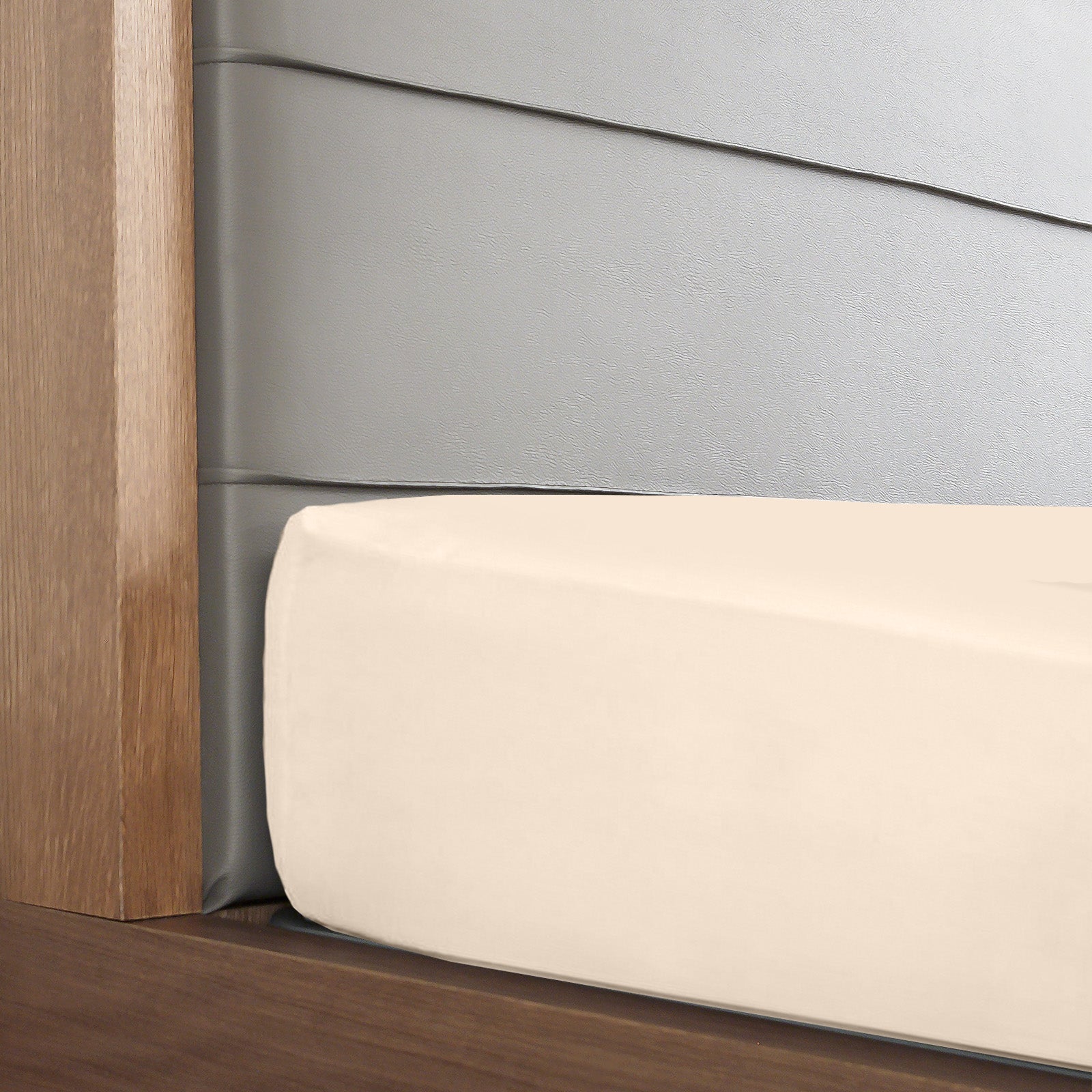 Royal Comfort 1000 Thread Count Fitted Sheet Cotton Blend Ultra Soft Bedding - King - Ivory-Home & Garden > Bedding-PEROZ Accessories