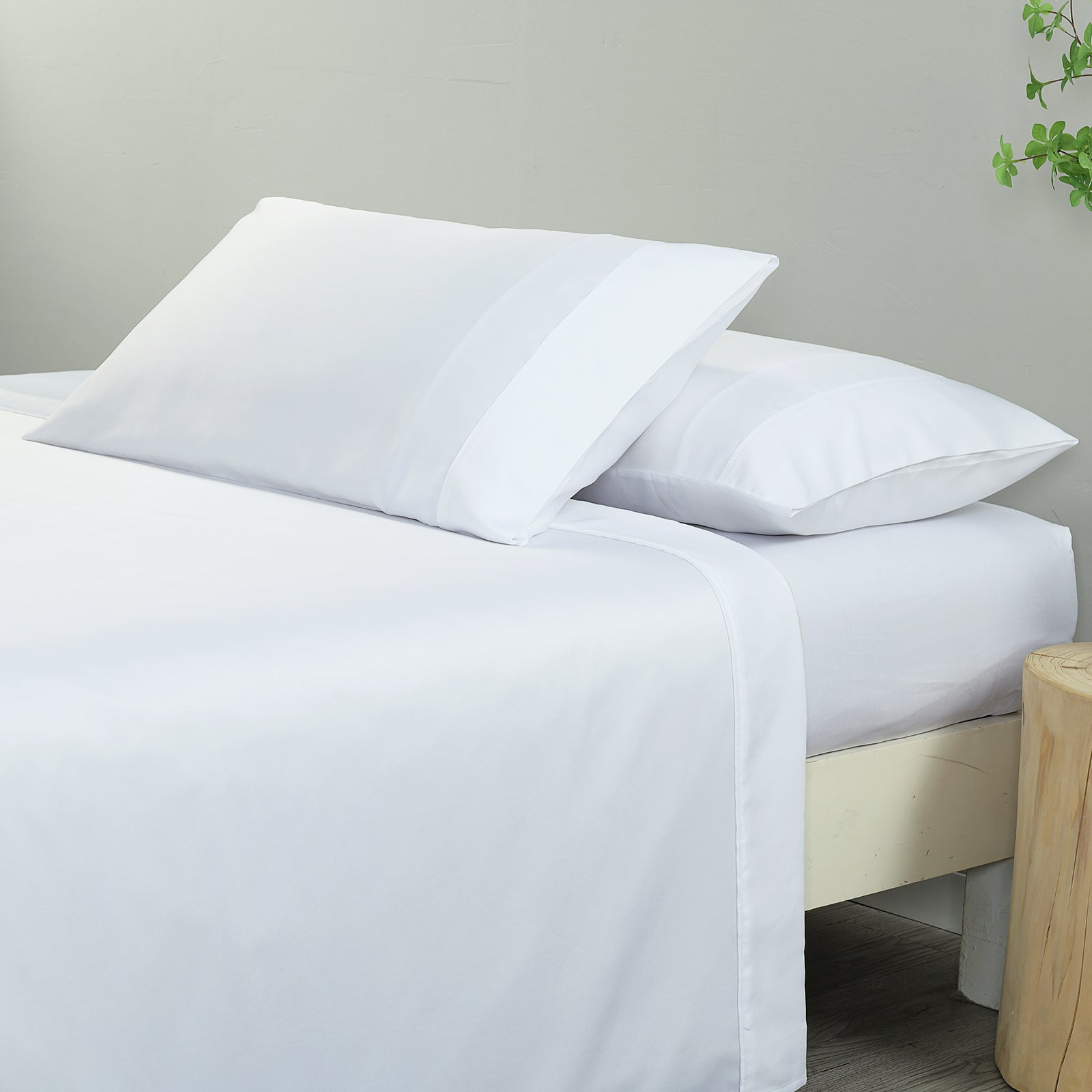 Royal Comfort 600 Thread Count Cooling Ultra Soft Tencel Eucalyptus Sheet Set - Queen - White-Home & Garden > Bedding-PEROZ Accessories