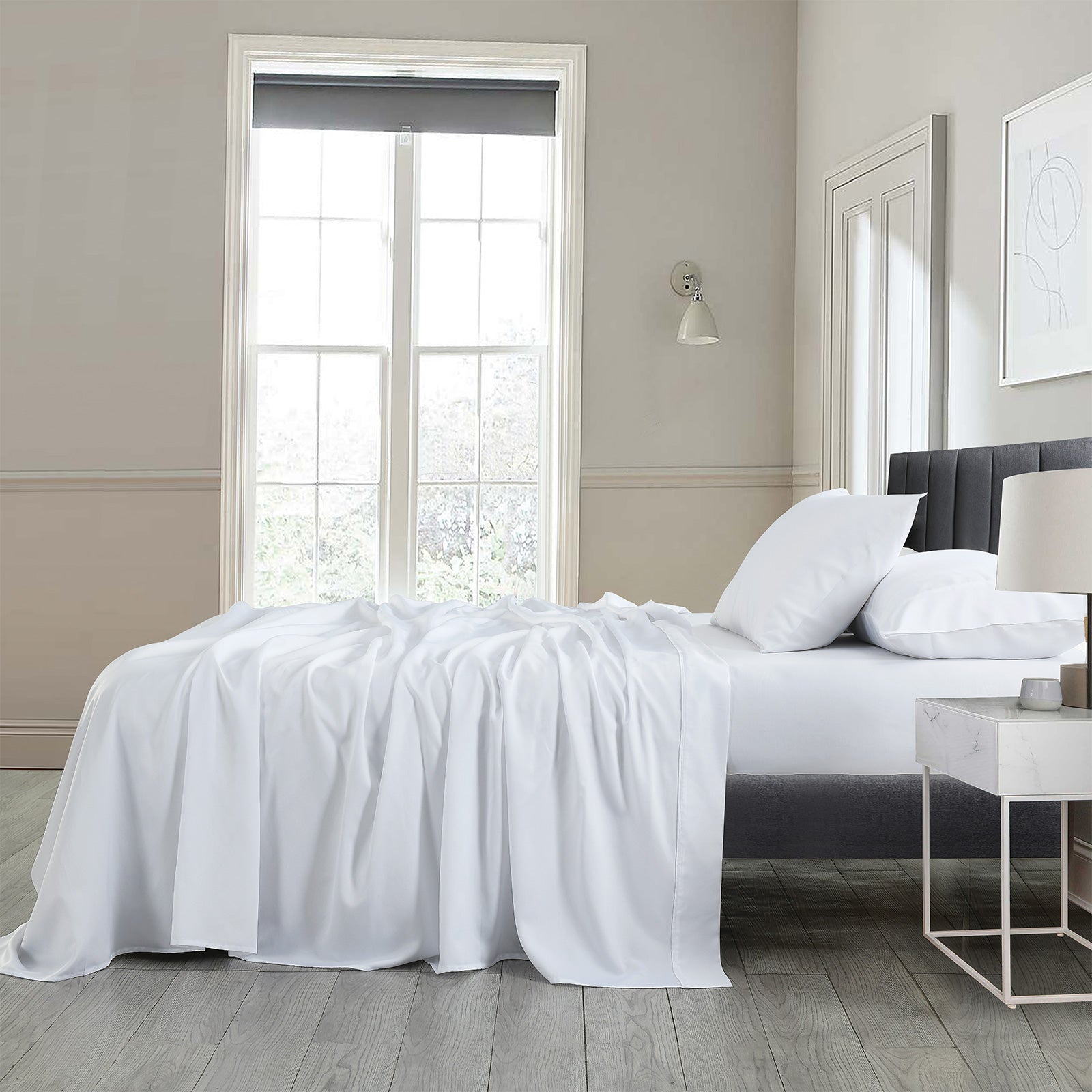 Royal Comfort 600 Thread Count Cooling Ultra Soft Tencel Eucalyptus Sheet Set - King - White-Home & Garden > Bedding-PEROZ Accessories