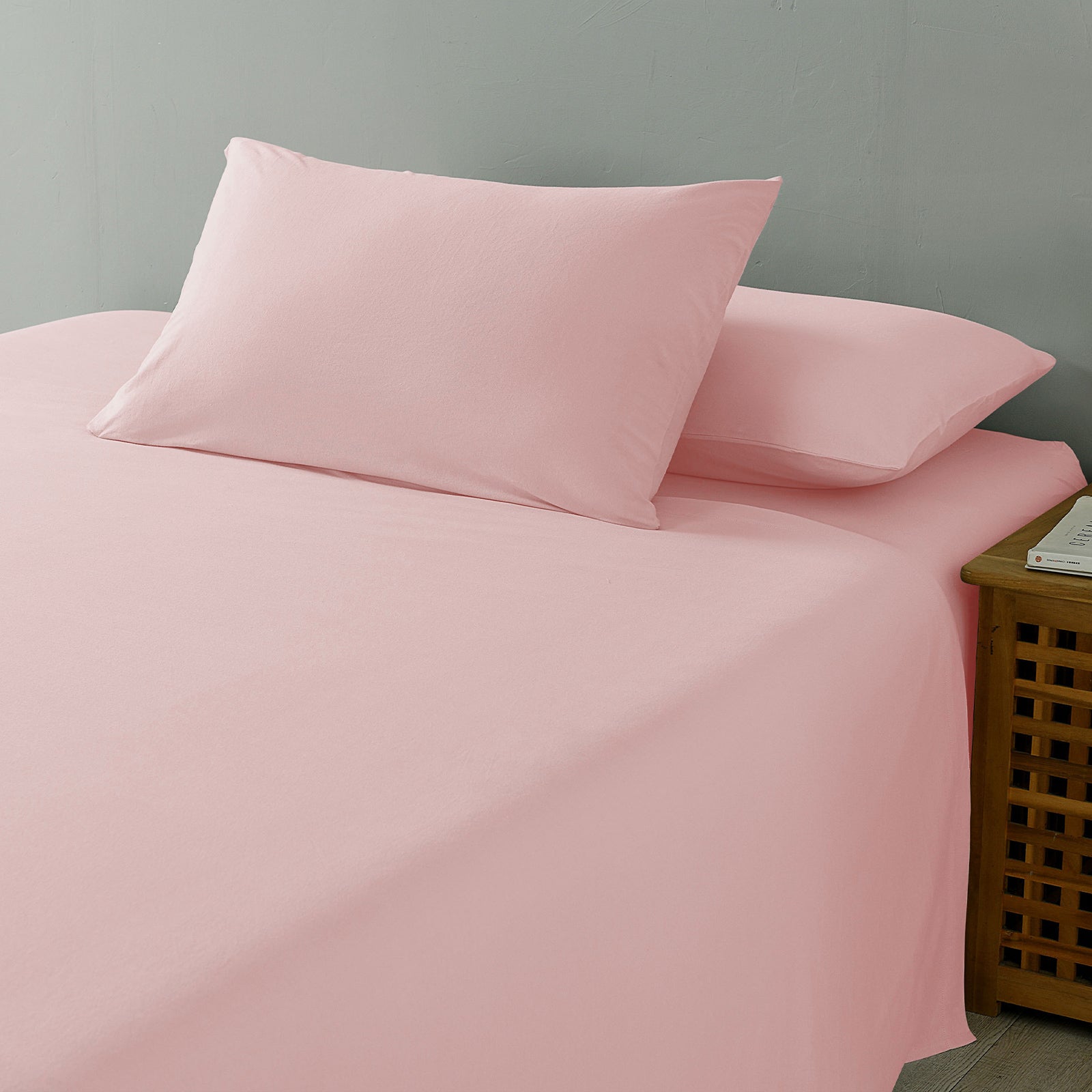 Royal Comfort 100% Jersey Cotton 4 Piece Sheet Set - King - Pink Marle-Home & Garden > Bedding-PEROZ Accessories