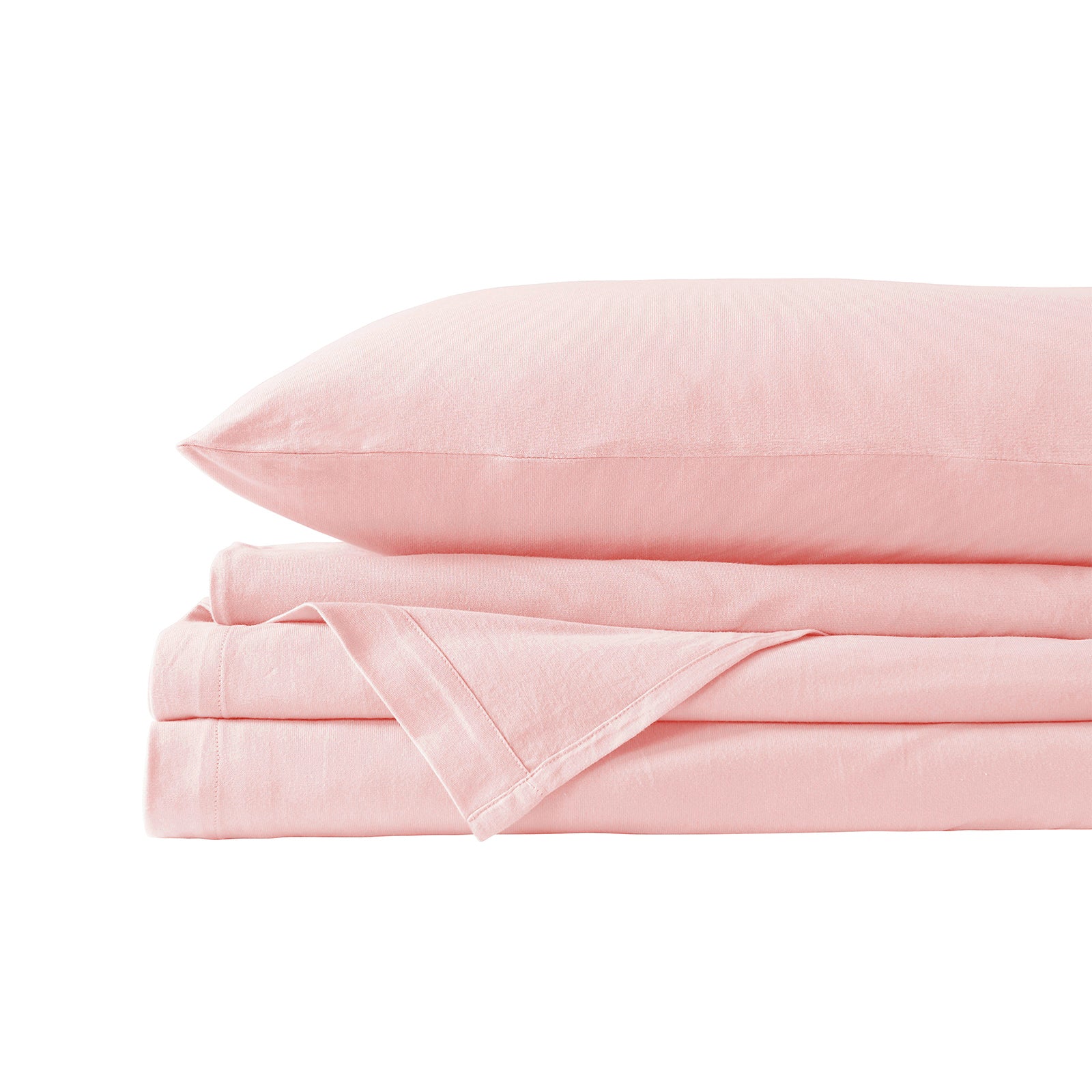 Royal Comfort 100% Jersey Cotton 4 Piece Sheet Set - King - Pink Marle-Home & Garden > Bedding-PEROZ Accessories
