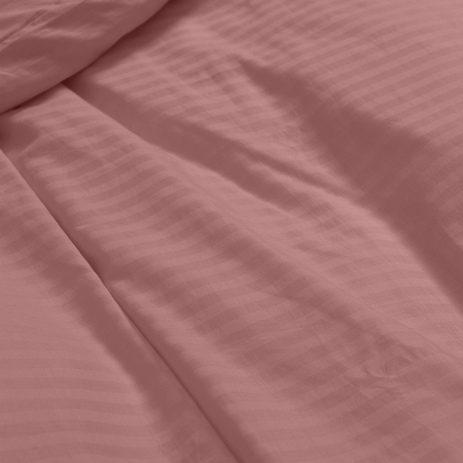 Royal Comfort Kensington 1200 Thread Count 100% Cotton Stripe Quilt Cover Set - Queen - Desert Rose-Home & Garden > Bedding-PEROZ Accessories