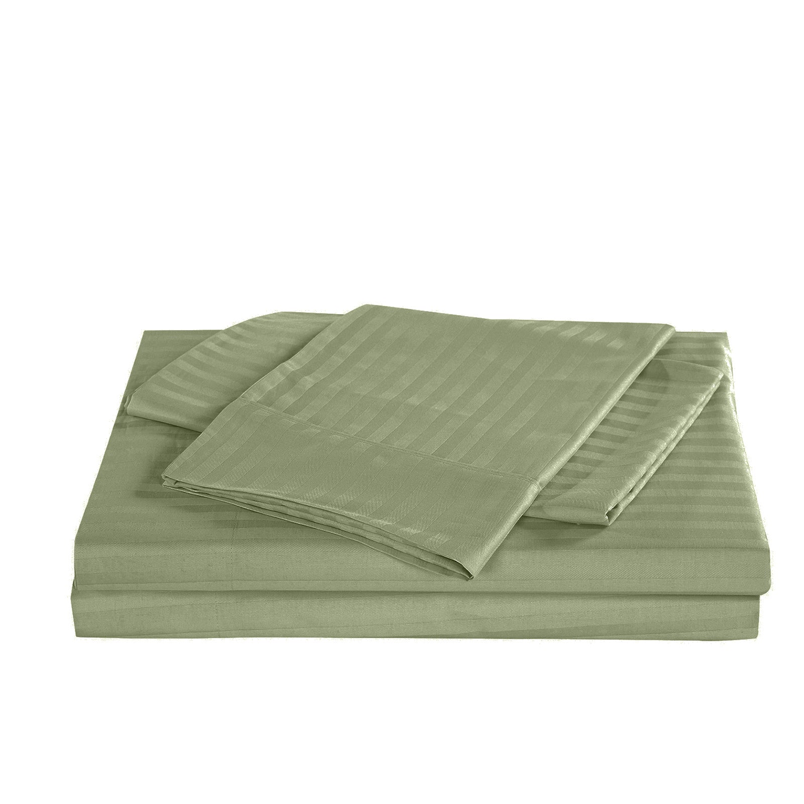 Royal Comfort Kensington 1200 Thread Count 100% Cotton Stripe Quilt Cover Set - Super King - Olive-Home & Garden > Bedding-PEROZ Accessories