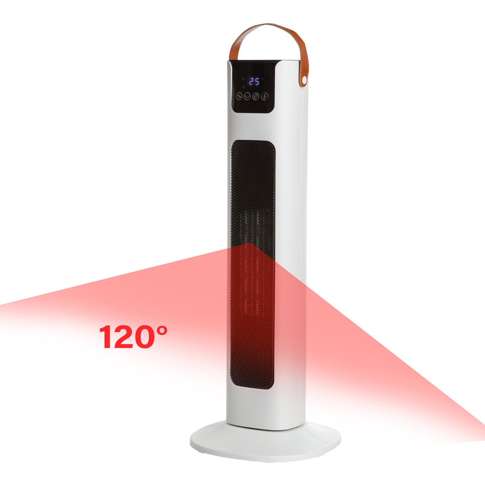 Pursonic Electric Ceramic Tower Heater Portable Oscillating Remote Control - White-Appliances > Heaters-PEROZ Accessories