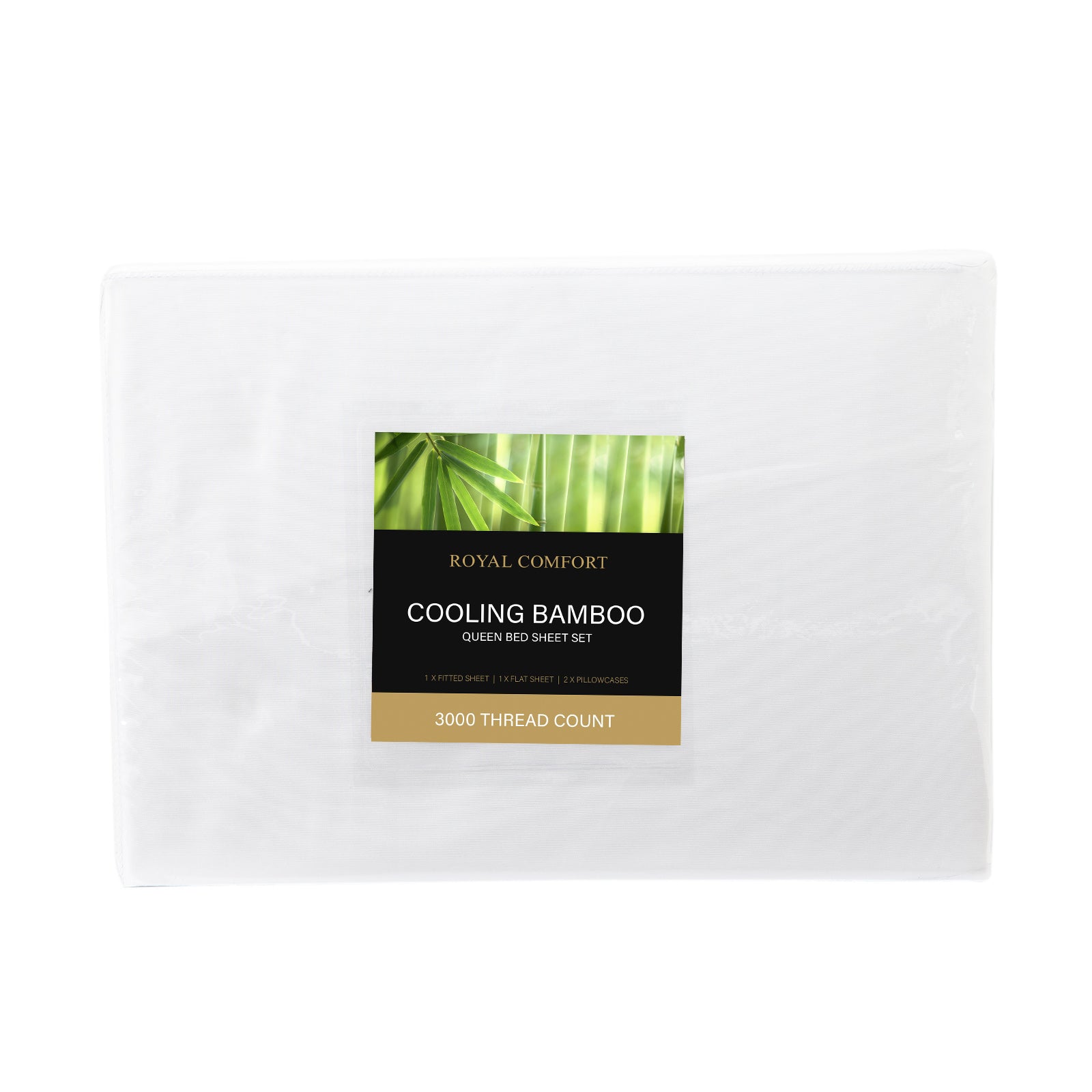 Royal Comfort 3000 Thread Count Bamboo Cooling Sheet Set - Queen - White-Home & Garden > Bedding-PEROZ Accessories