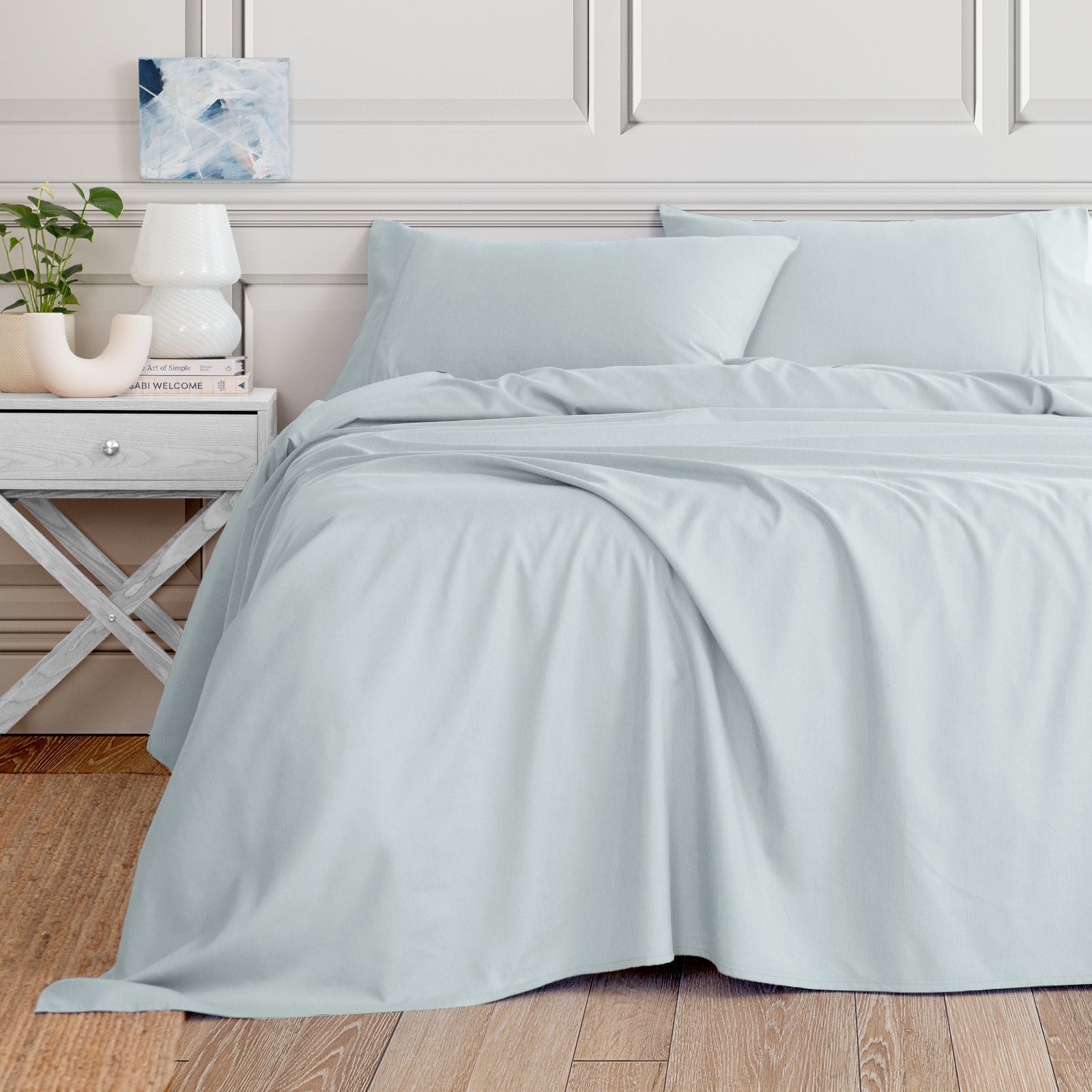 Royal Comfort 3000 Thread Count Bamboo Cooling Sheet Set - Queen - Aqua-Home & Garden > Bedding-PEROZ Accessories