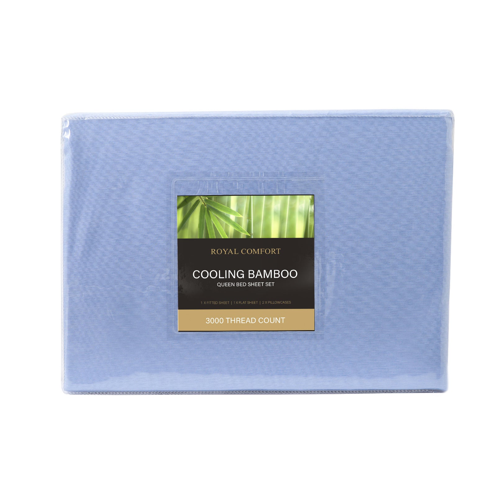Royal Comfort 3000 Thread Count Bamboo Cooling Sheet Set - Queen - Light Blue-Home & Garden > Bedding-PEROZ Accessories