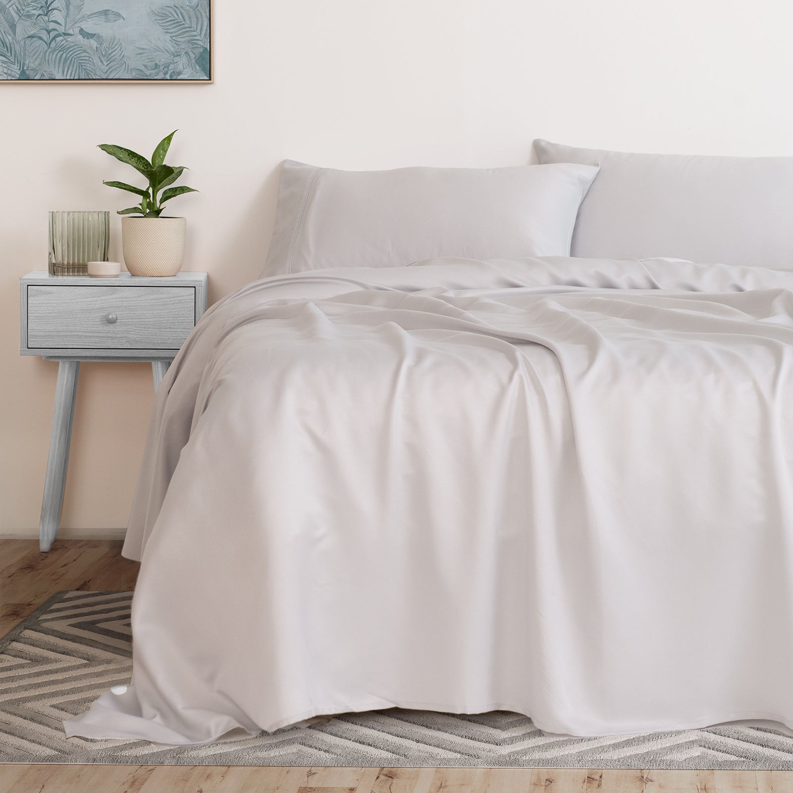 Royal Comfort 3000 Thread Count Bamboo Cooling Sheet Set - Queen - Mid Grey-Home & Garden > Bedding-PEROZ Accessories