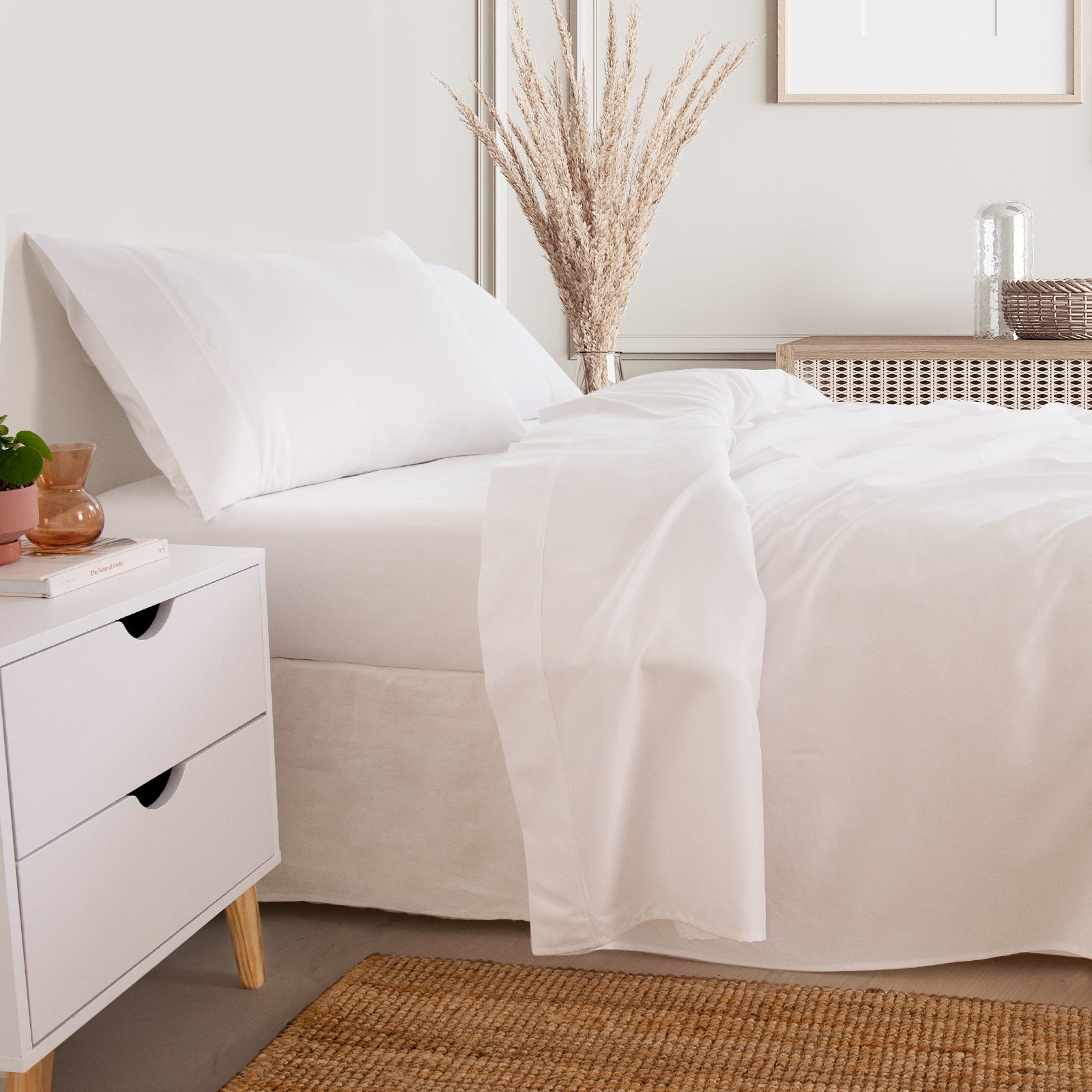 Royal Comfort 3000 Thread Count Bamboo Cooling Sheet Set - King - White-Bed Sheets-PEROZ Accessories