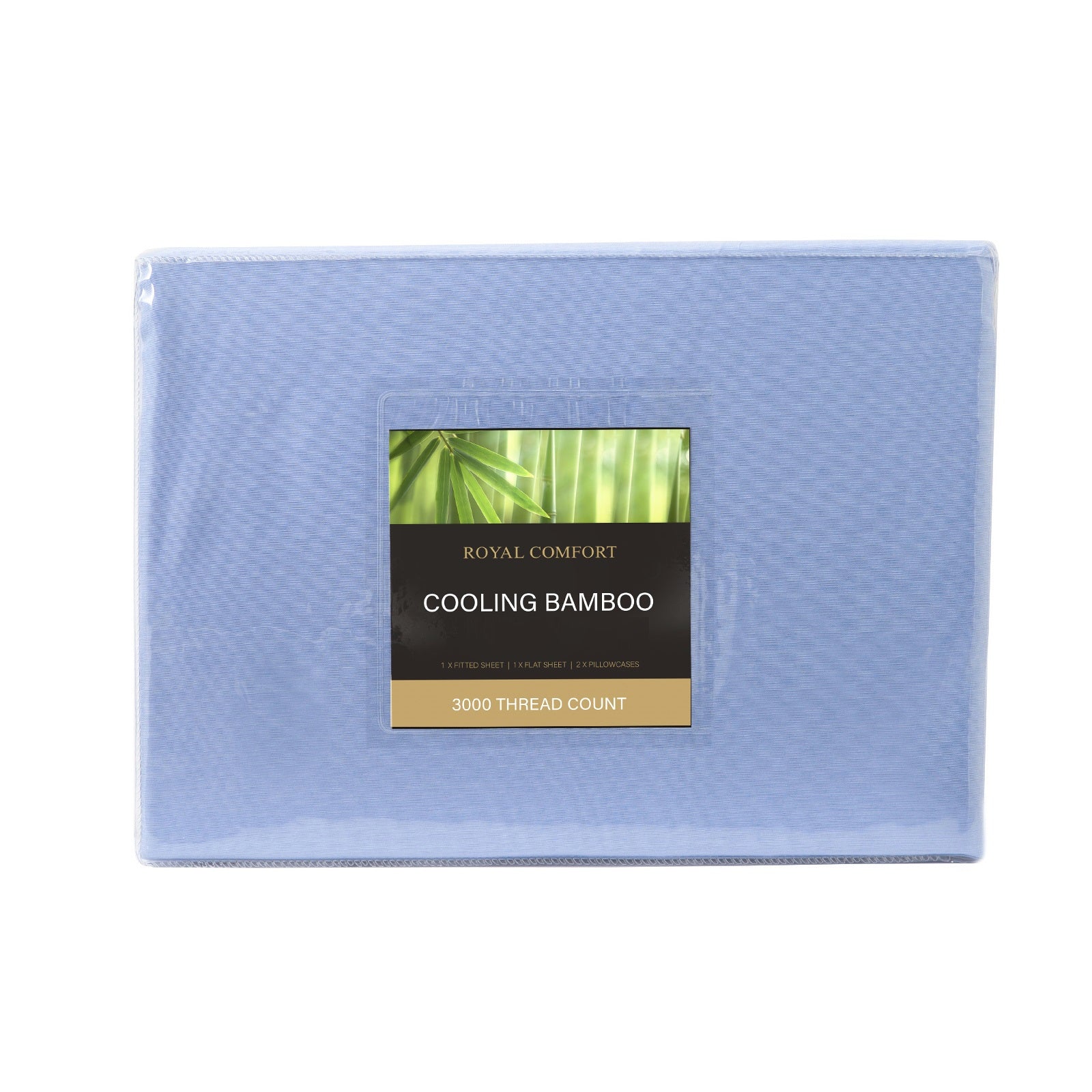 Royal Comfort 3000 Thread Count Bamboo Cooling Sheet Set - King - Light Blue-Bed Sheets-PEROZ Accessories