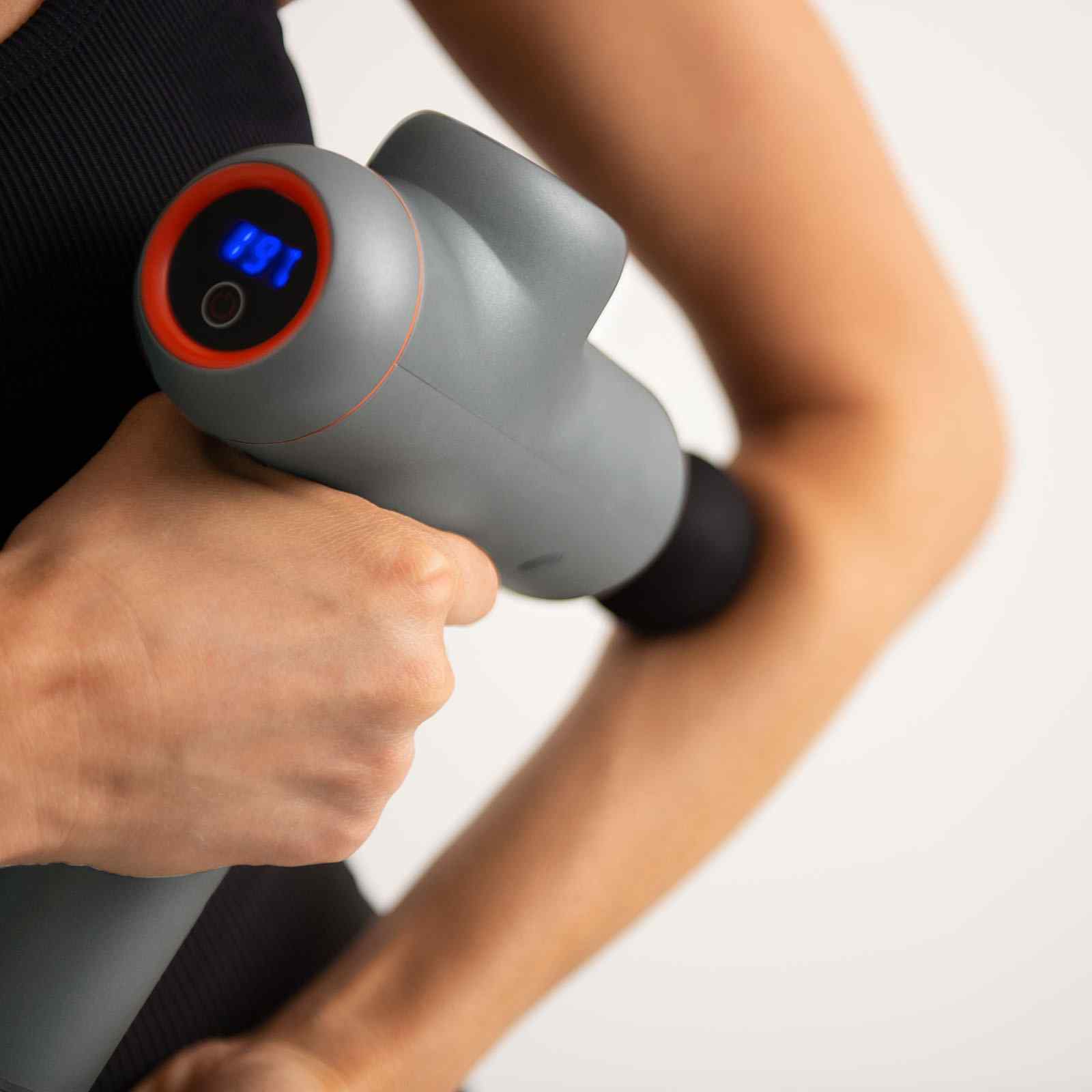 FitSmart LED Touch Screen POWER-X Vibration Therapy Device Massage Gun Grey-Massagers-PEROZ Accessories