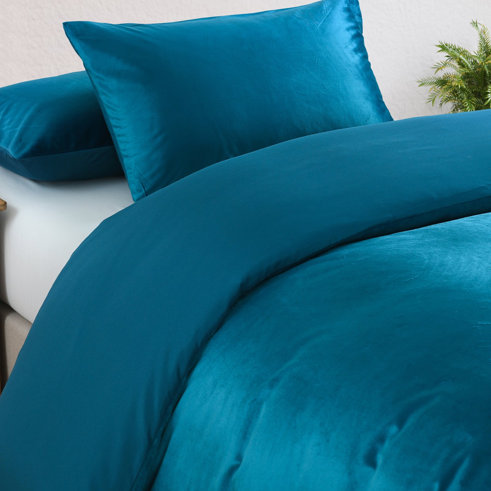 Royal Comfort Velvet Quilt Cover Set Super Soft Luxurious Warmth - King - Navy-Quilt Covers-PEROZ Accessories