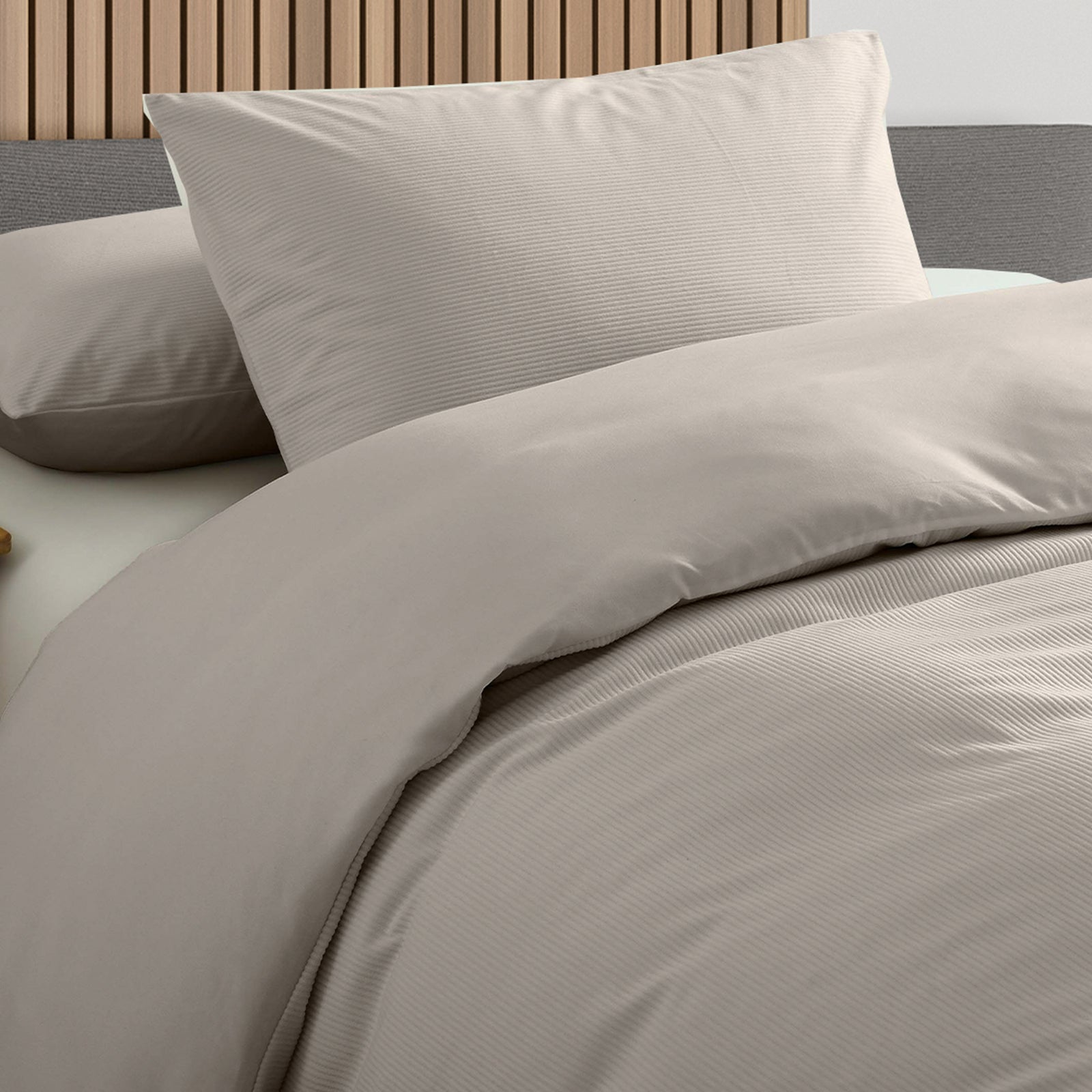 Royal Comfort Velvet Corduroy Quilt Cover Set Super Soft Luxurious Warmth - King - Beige-Home & Garden > Bedding-PEROZ Accessories