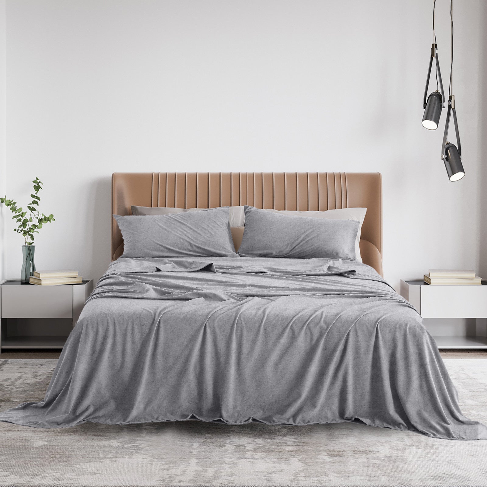 Royal Comfort Polar Fleece Flannel Sheet Set Ultra Soft Plush Cozy - Single - Grey-Bed Sheets-PEROZ Accessories