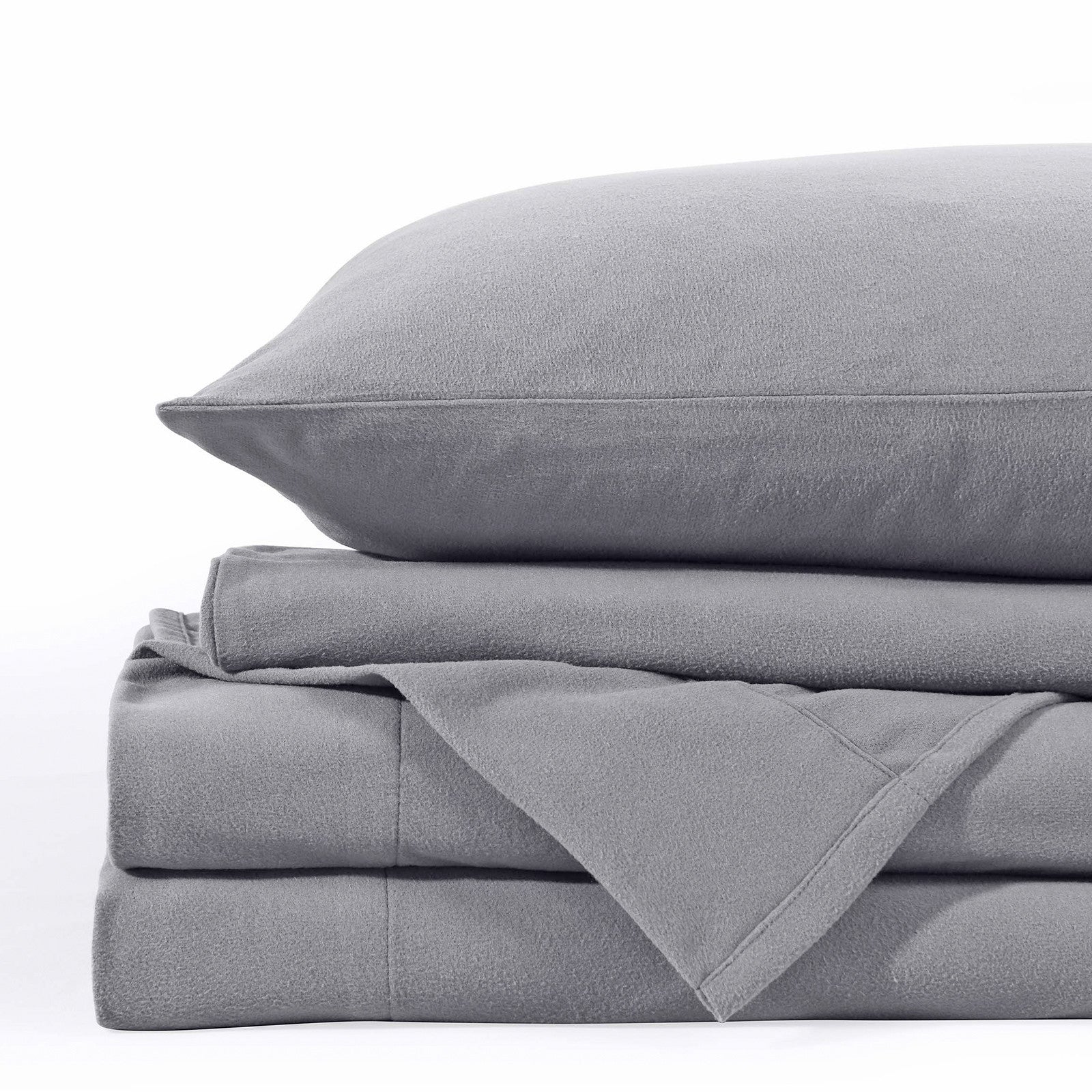 Royal Comfort Polar Fleece Flannel Sheet Set Ultra Soft Plush Cozy - Single - Grey-Bed Sheets-PEROZ Accessories