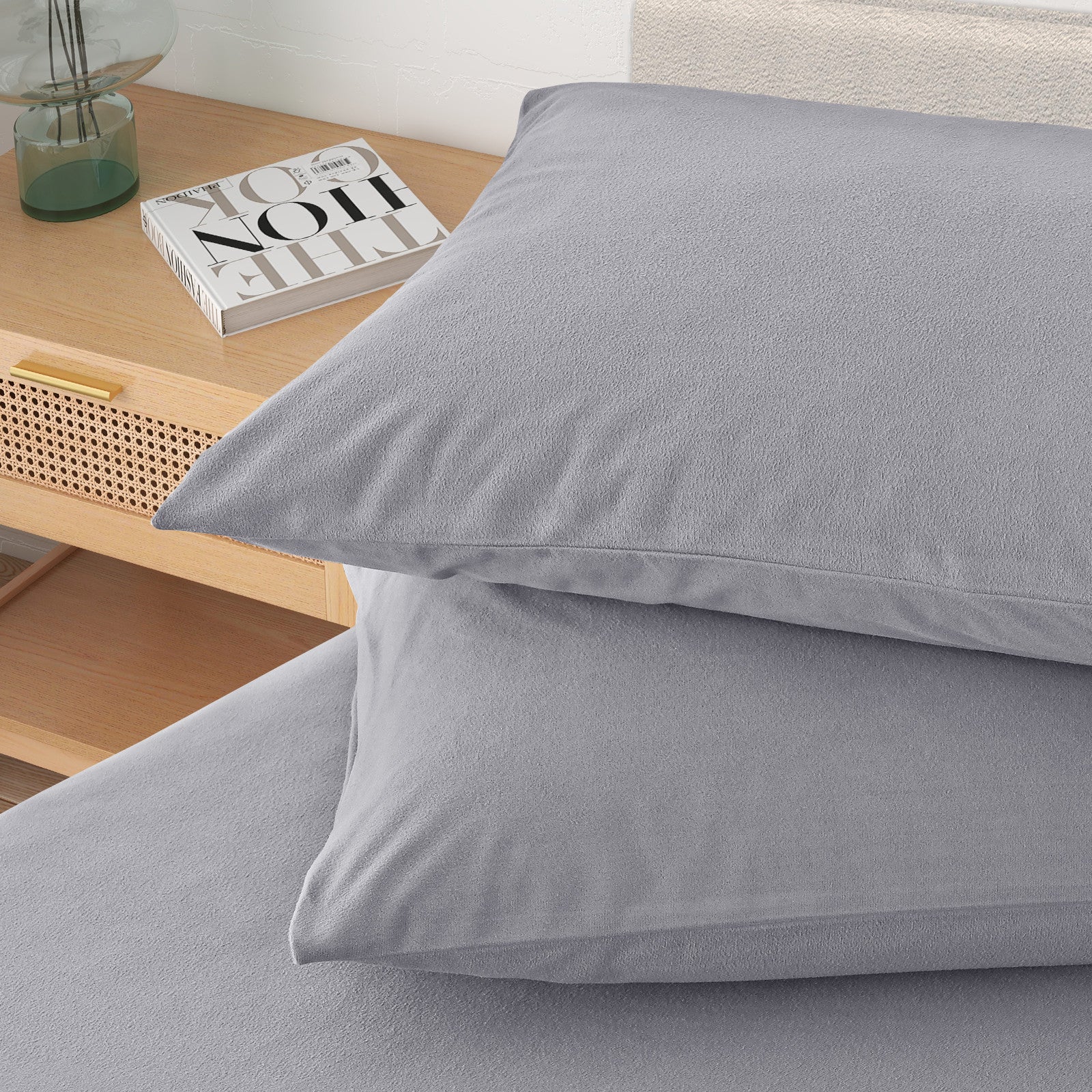 Royal Comfort Polar Fleece Flannel Sheet Set Ultra Soft Plush Cozy - Single - Grey-Bed Sheets-PEROZ Accessories