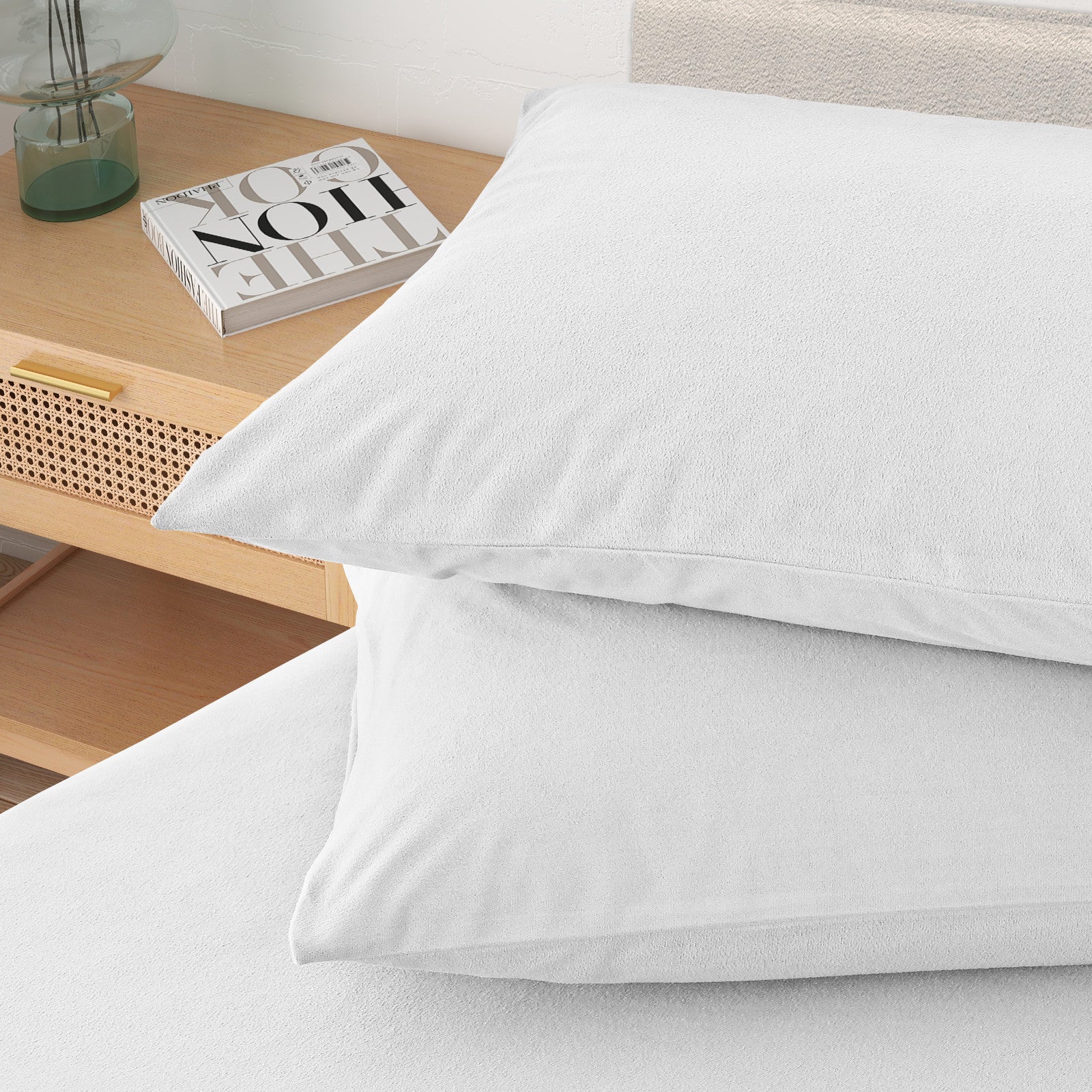 Royal Comfort Polar Fleece Flannel Sheet Set Ultra Soft Plush Cozy - Double - White-Bed Sheets-PEROZ Accessories
