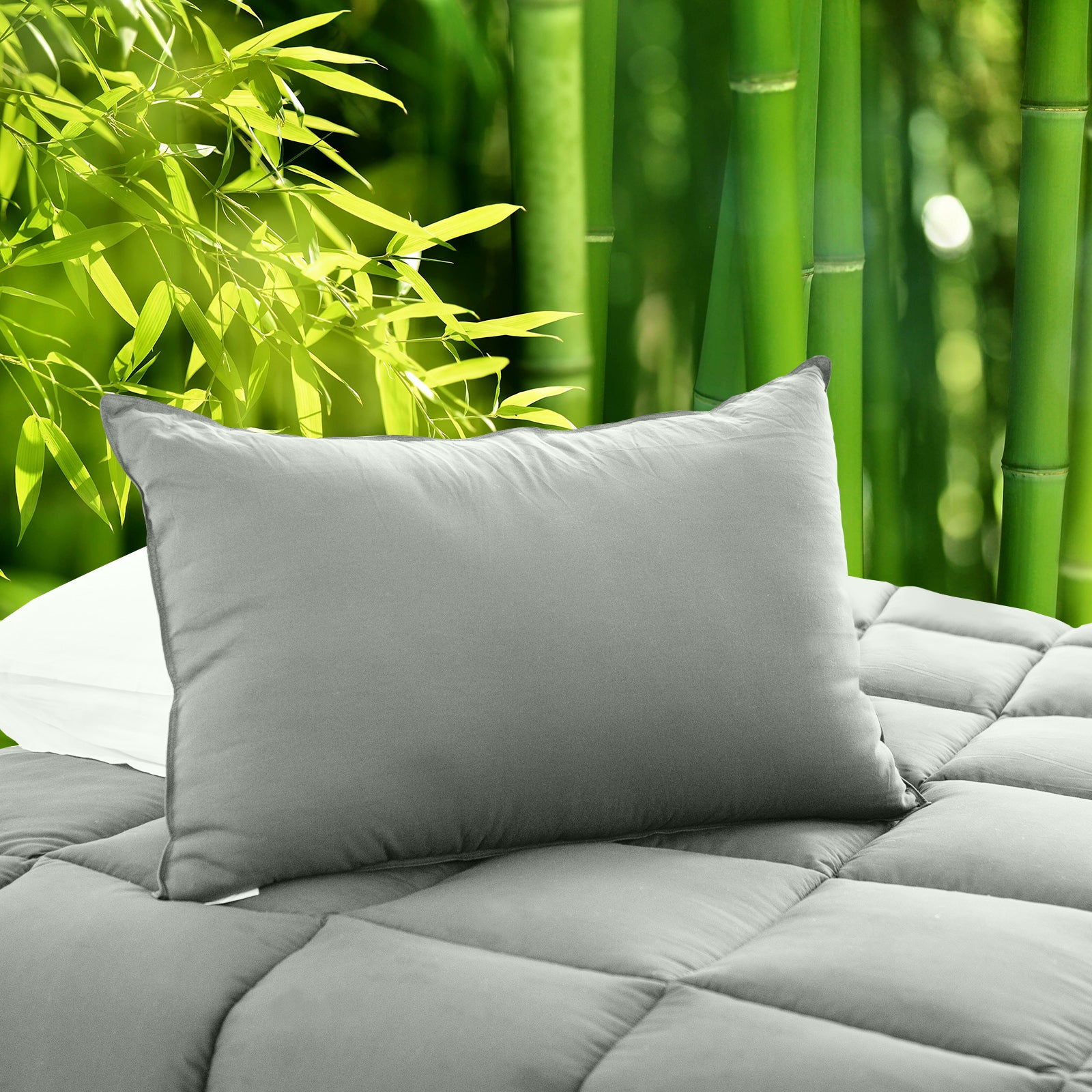Royal Comfort Charcoal Bamboo Pillow Hotel Quality Luxury Single Pack-Home & Garden > Bedding-PEROZ Accessories