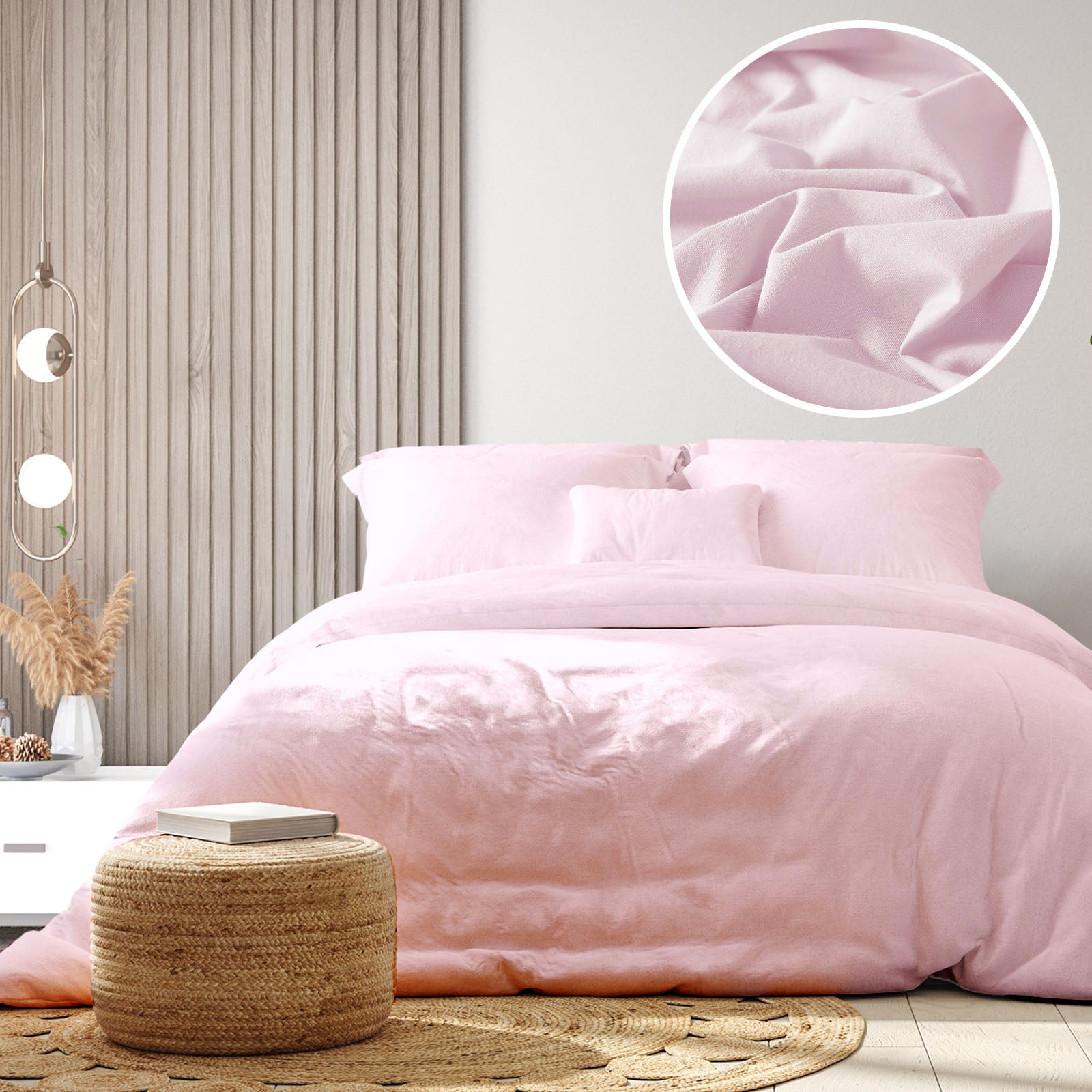 Royal Comfort 100% Jersey Cotton Quilt Cover Set Ultra Soft Bedding Luxurious - King - Pink Marle-Home & Garden > Bedding-PEROZ Accessories