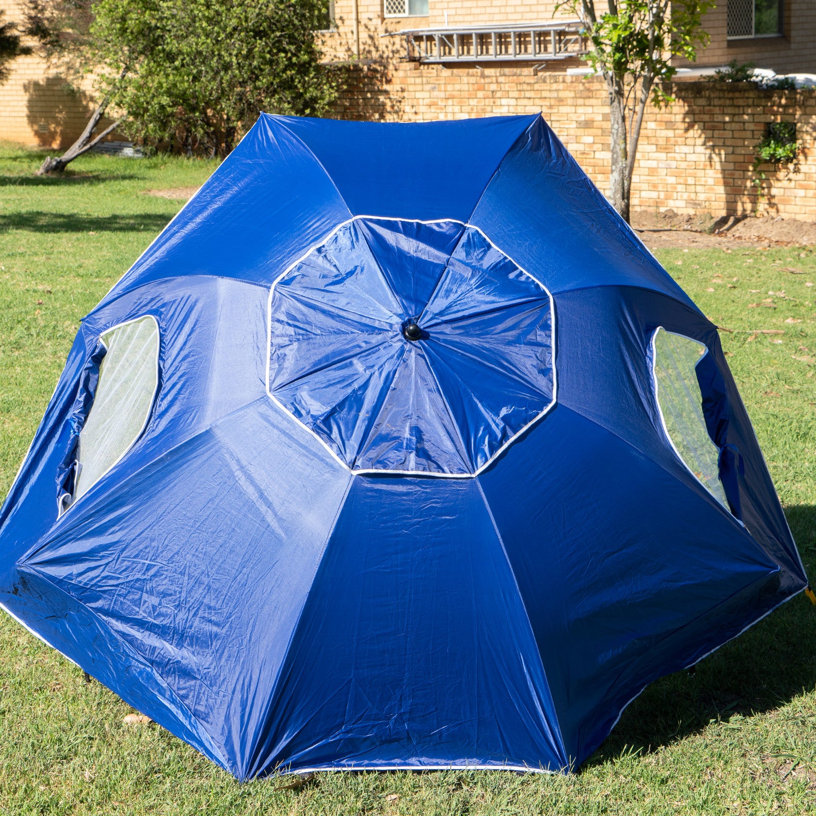Havana Outdoors Beach Umbrella 2.4M Outdoor Garden Beach Portable Shade Shelter - Blue-Outdoor > Camping-PEROZ Accessories
