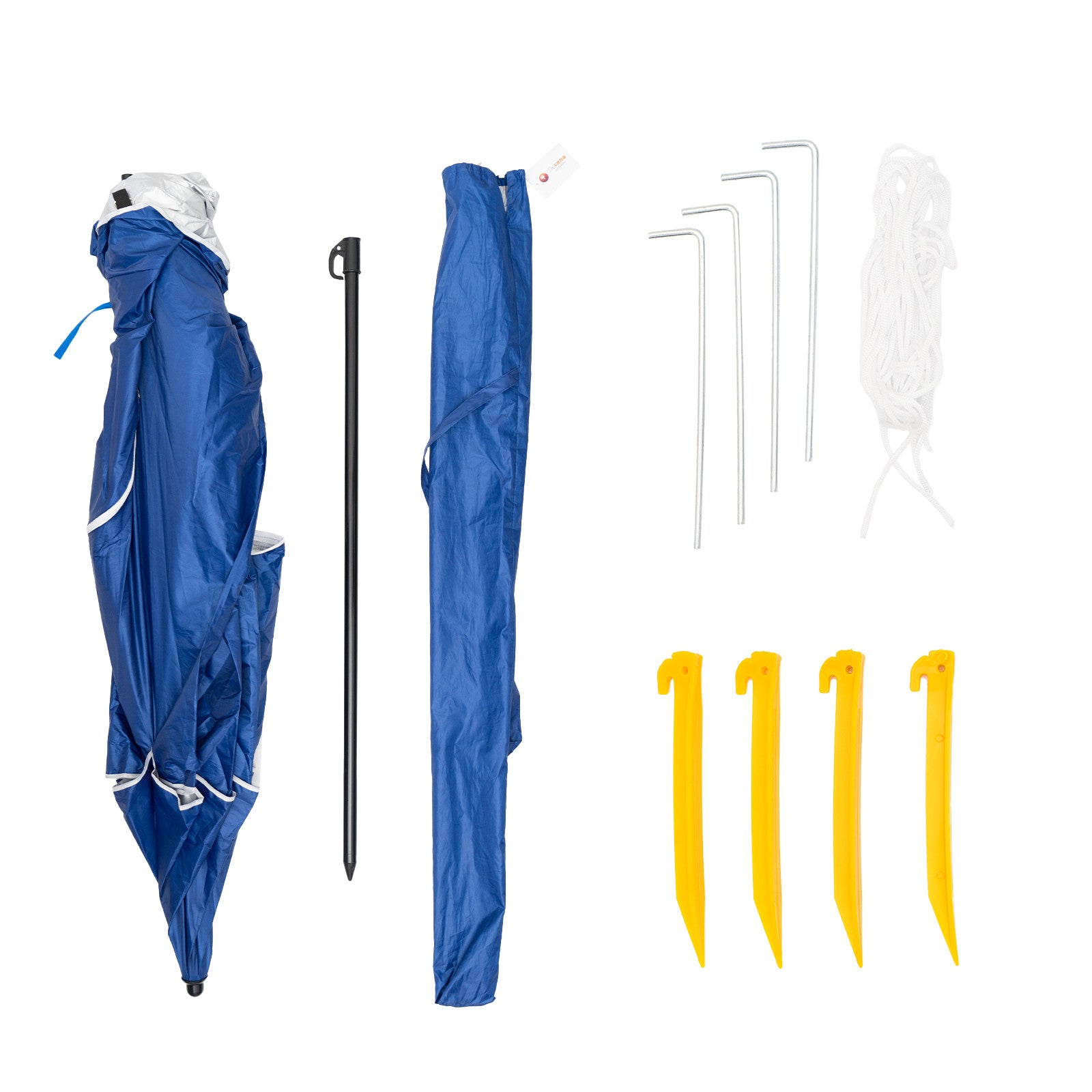 Havana Outdoors Beach Umbrella 2.4M Outdoor Garden Beach Portable Shade Shelter - Blue-Outdoor > Camping-PEROZ Accessories