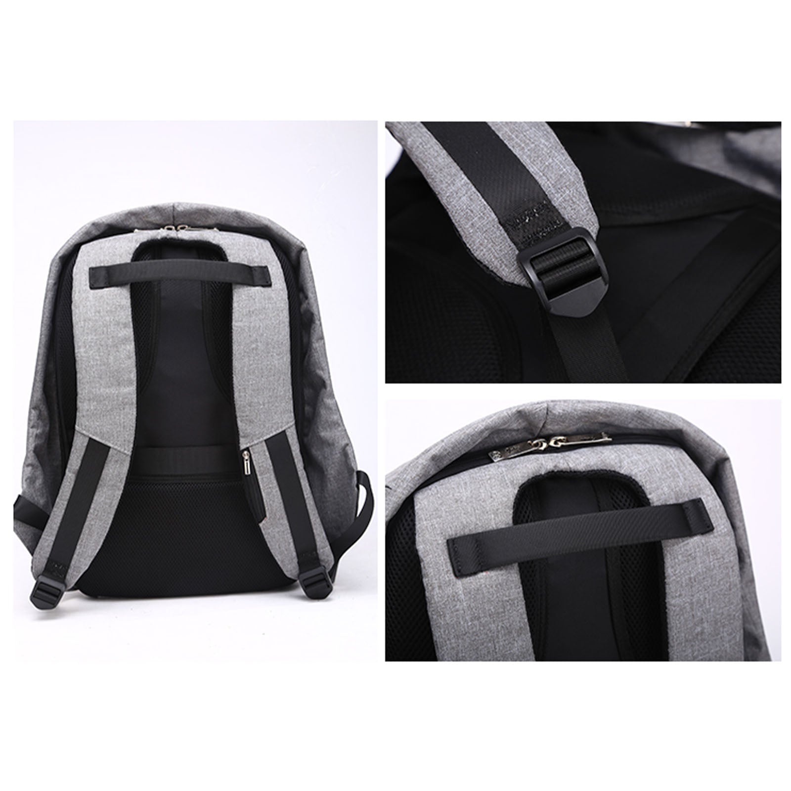 Anti Theft Backpack Waterproof bag School Travel Laptop Bags USB Charging - Grey-Backpacks-PEROZ Accessories