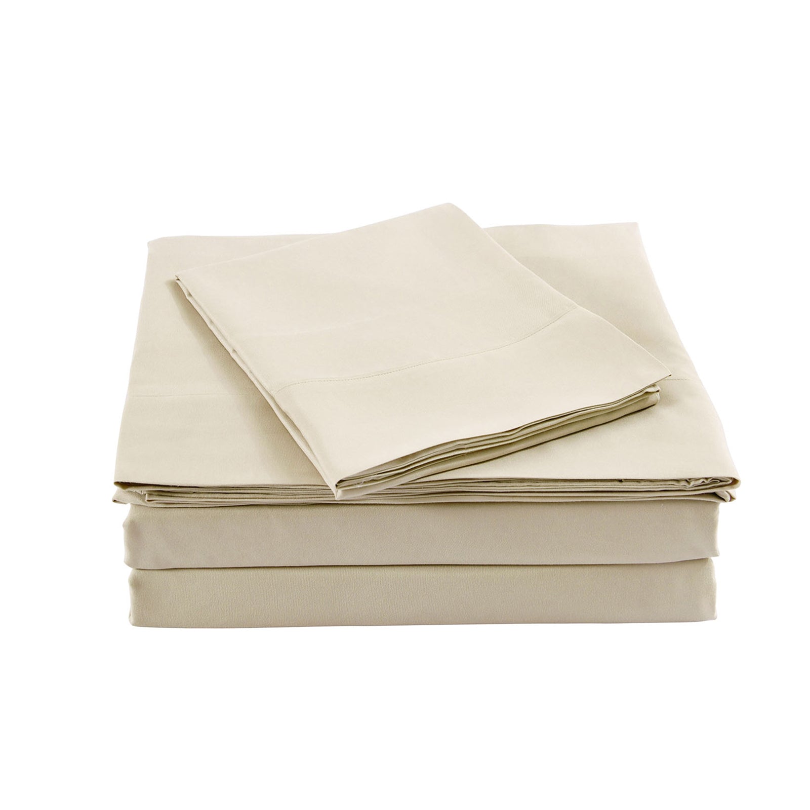 Royal Comfort Bamboo Blended Sheet & Pillowcases Set 1000TC Ultra Soft Bedding - Double - Ivory-Bed Sheets-PEROZ Accessories