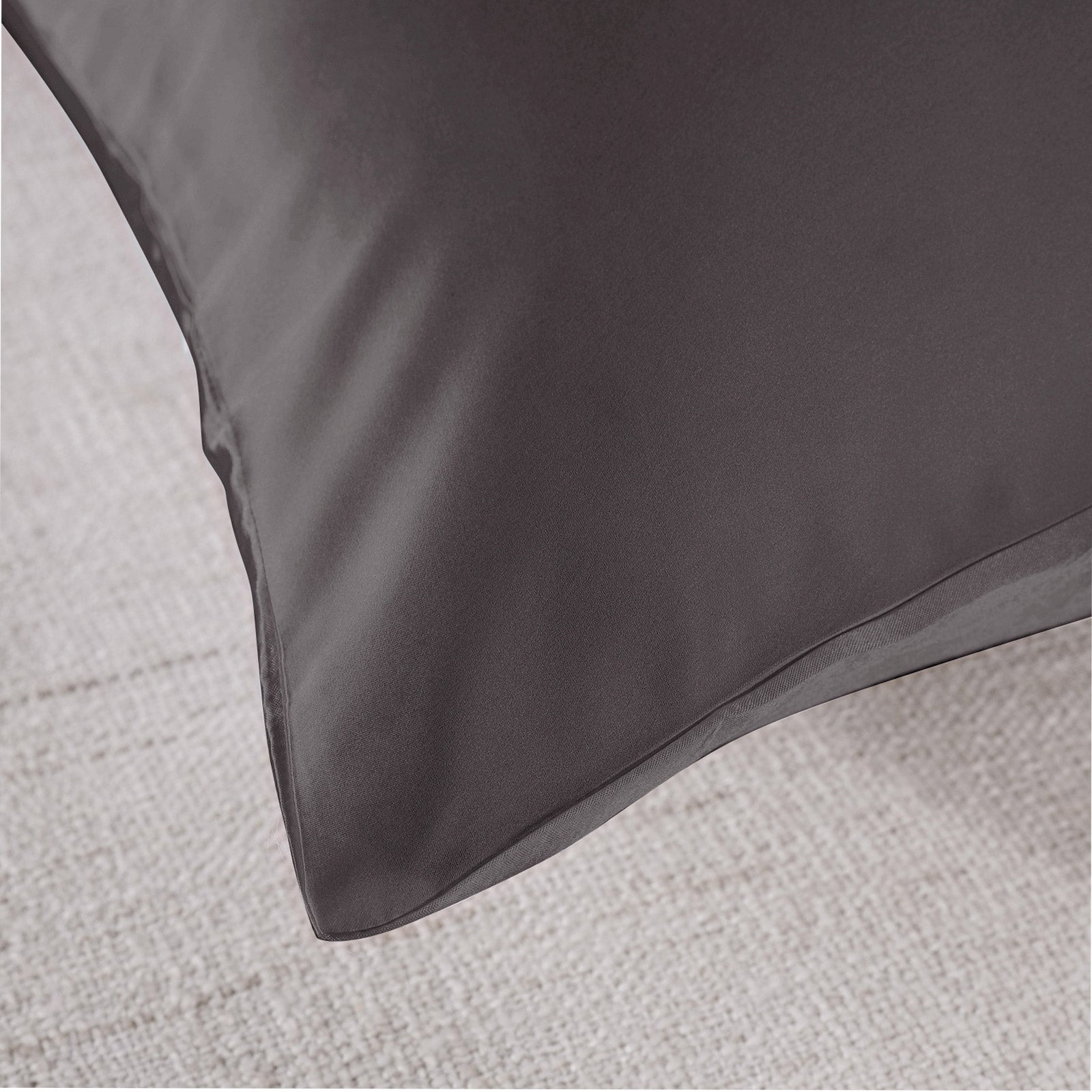 Royal Comfort Mulberry Soft Silk Hypoallergenic Pillowcase Twin Pack 51 x 76cm - Charcoal-Pillowcases-PEROZ Accessories